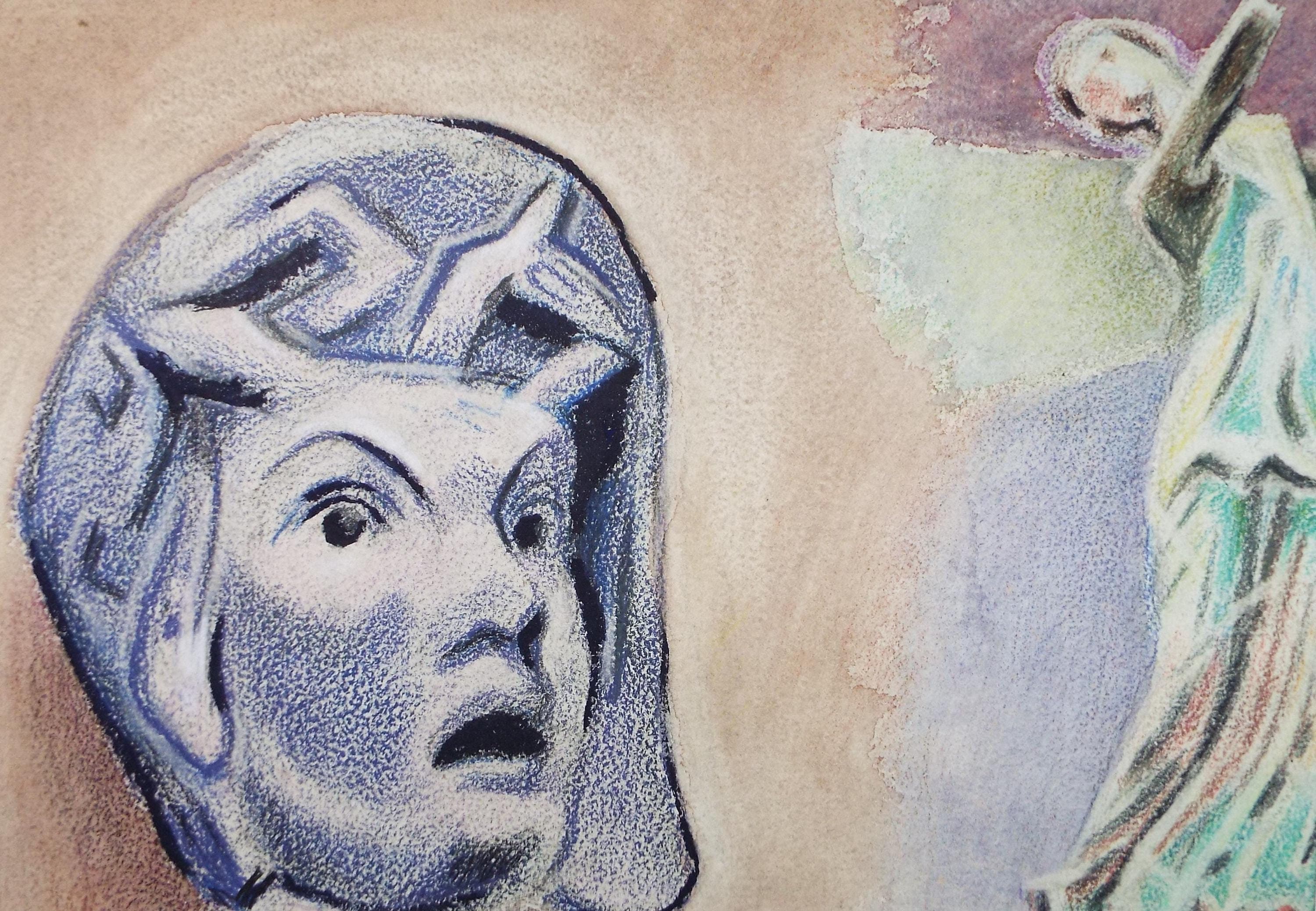 Original Pastel & Gouache, 'Two Figures', James Wood (1889-1975), Circa 1950's