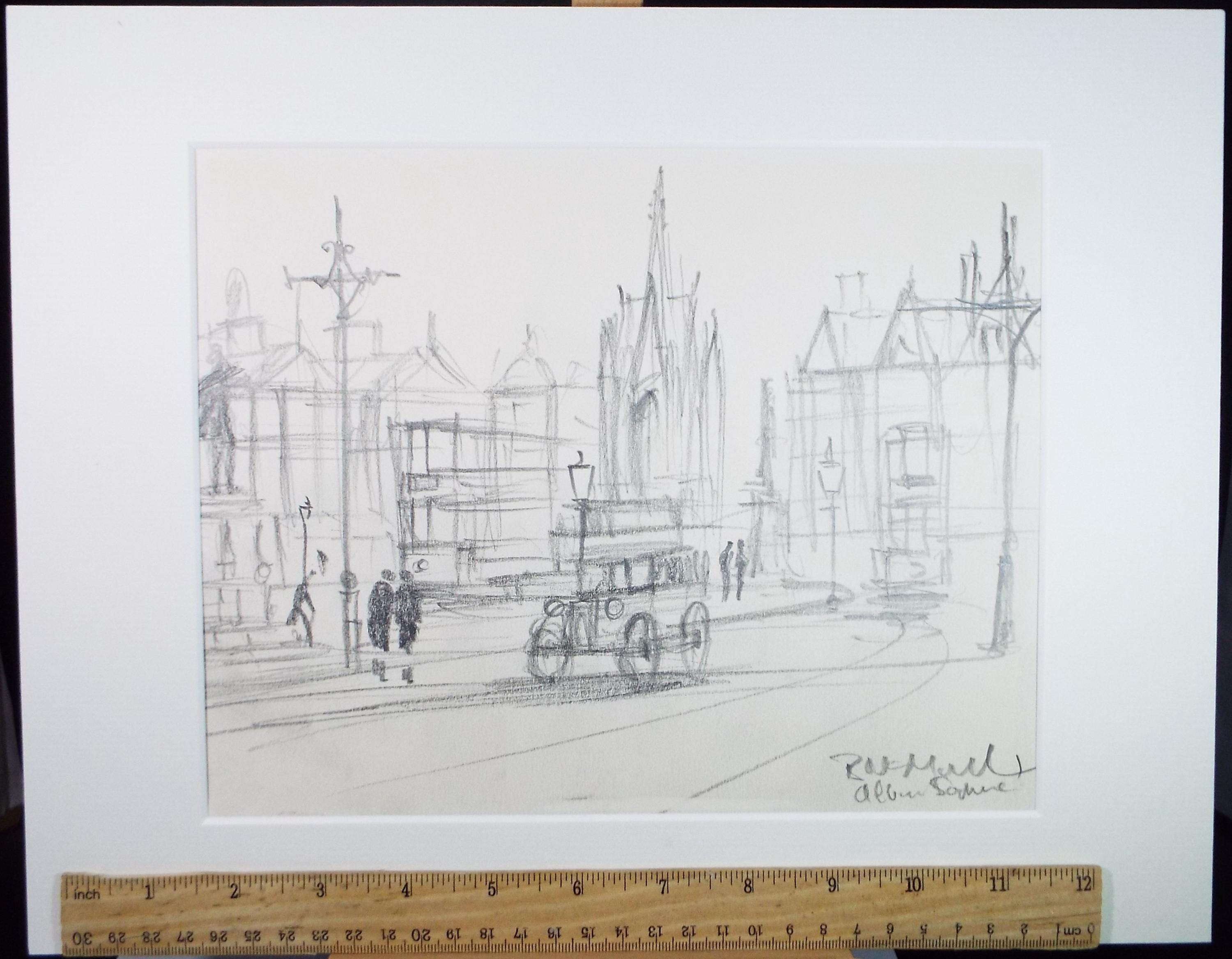 Original Pencil Drawing, 'Albert Square, Manchester', Bernard McMullen (British, 1952-2015), Circa 1990's
