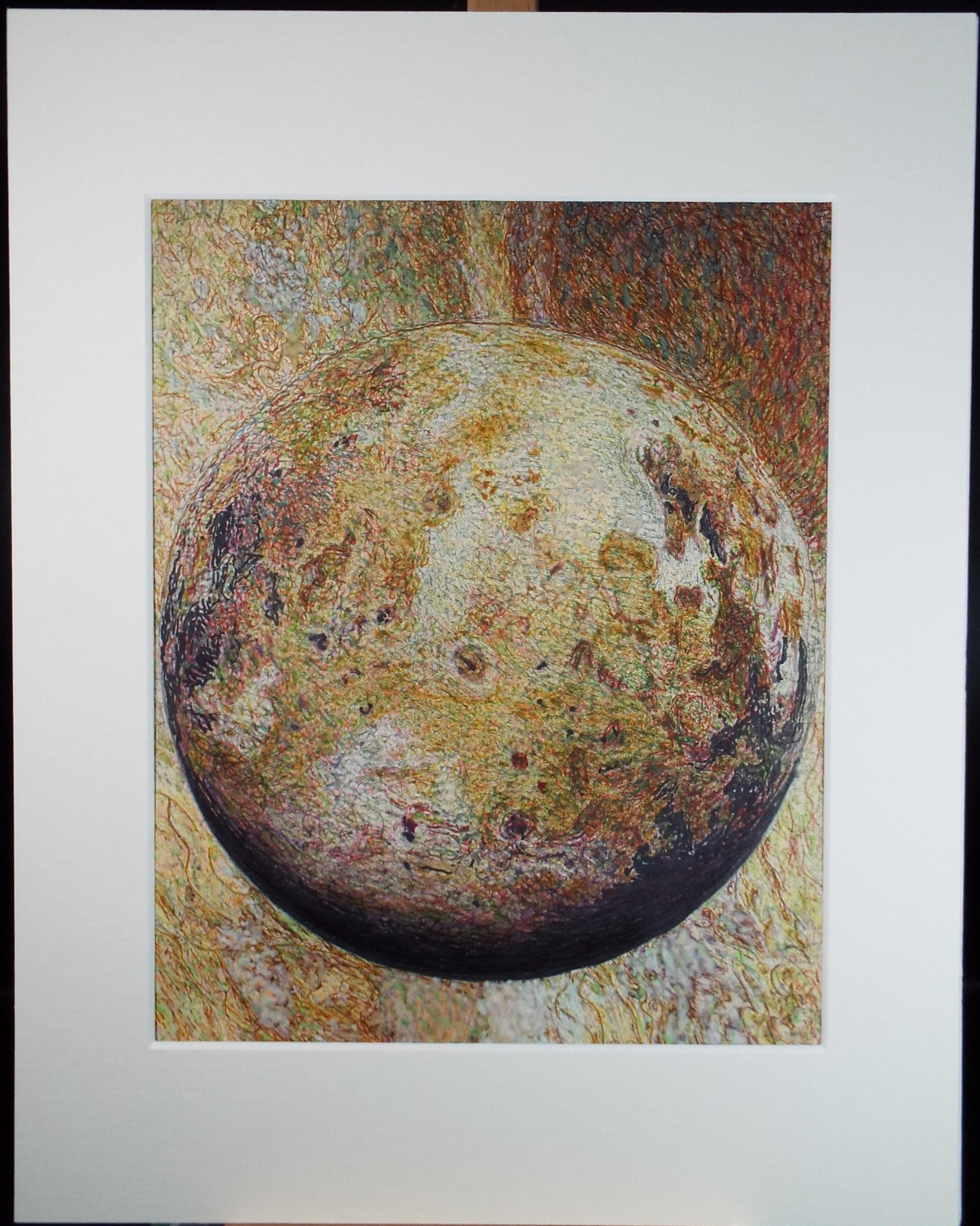 Original Watercolour & Ballpoint pen, 'Planet Study', Unknown Artist, Circa 1980's