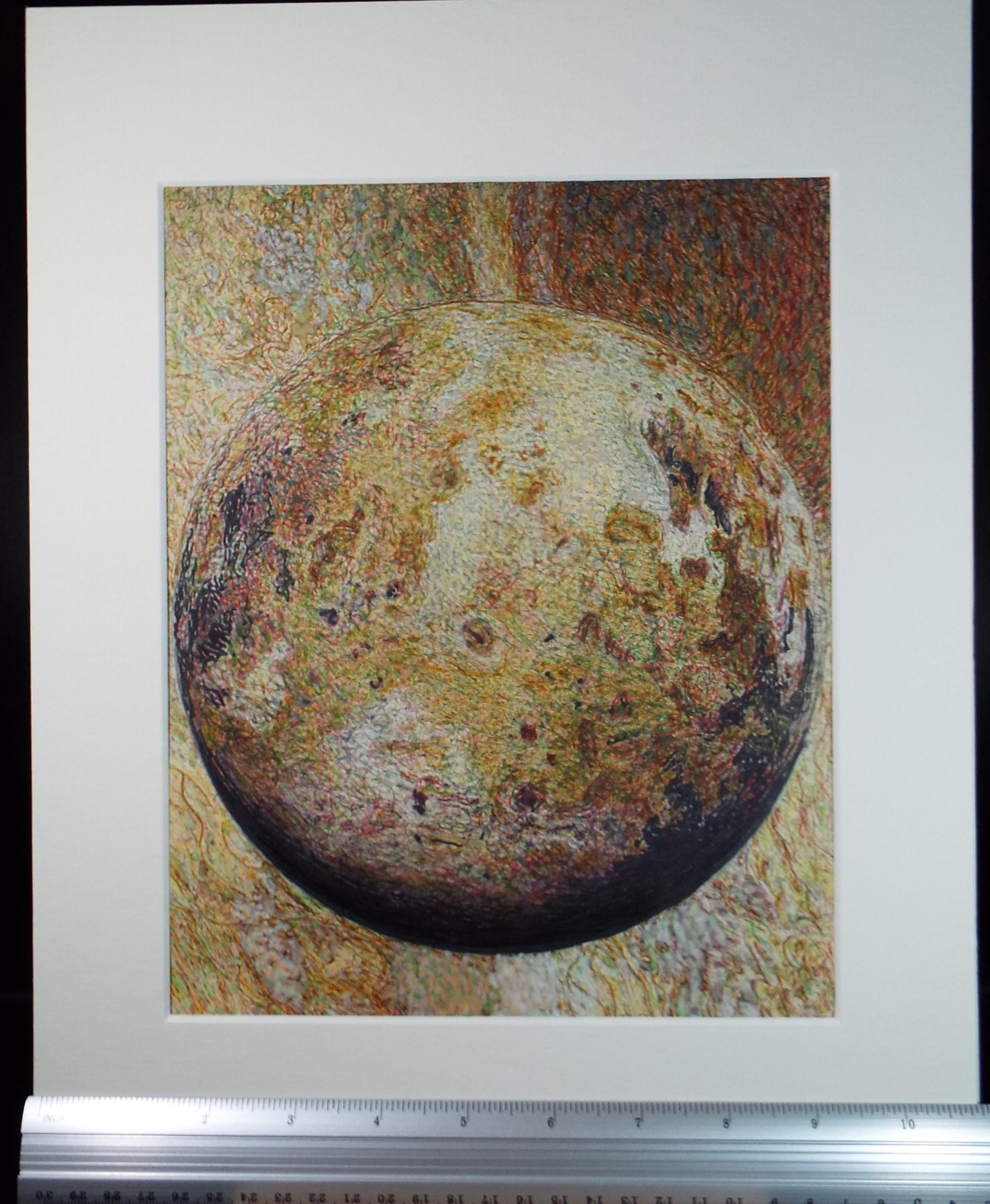 Original Watercolour & Ballpoint pen, 'Planet Study', Unknown Artist, Circa 1980's