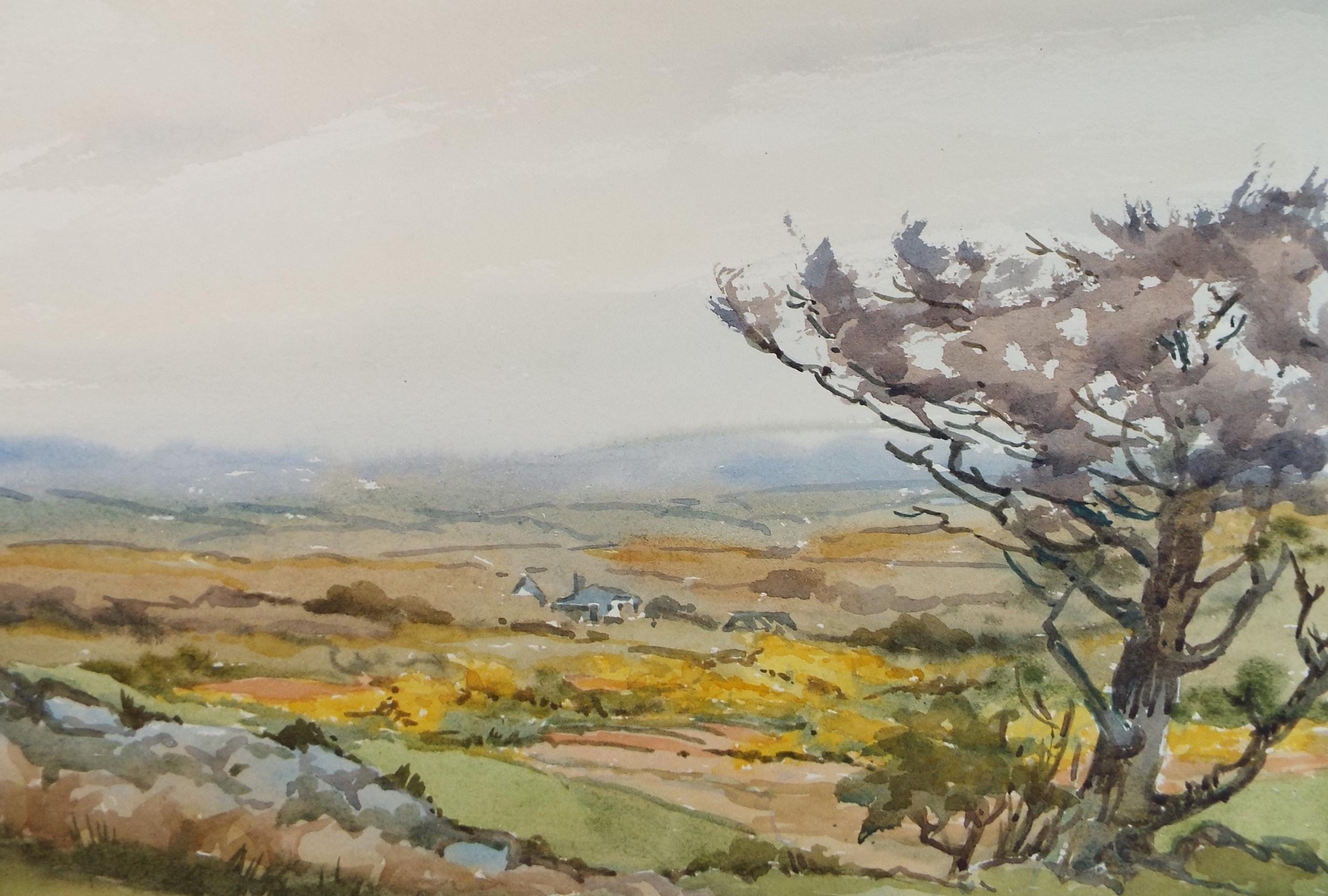 Original Watercolour, 'House in Moorland', Gwen Rayner, c1970's