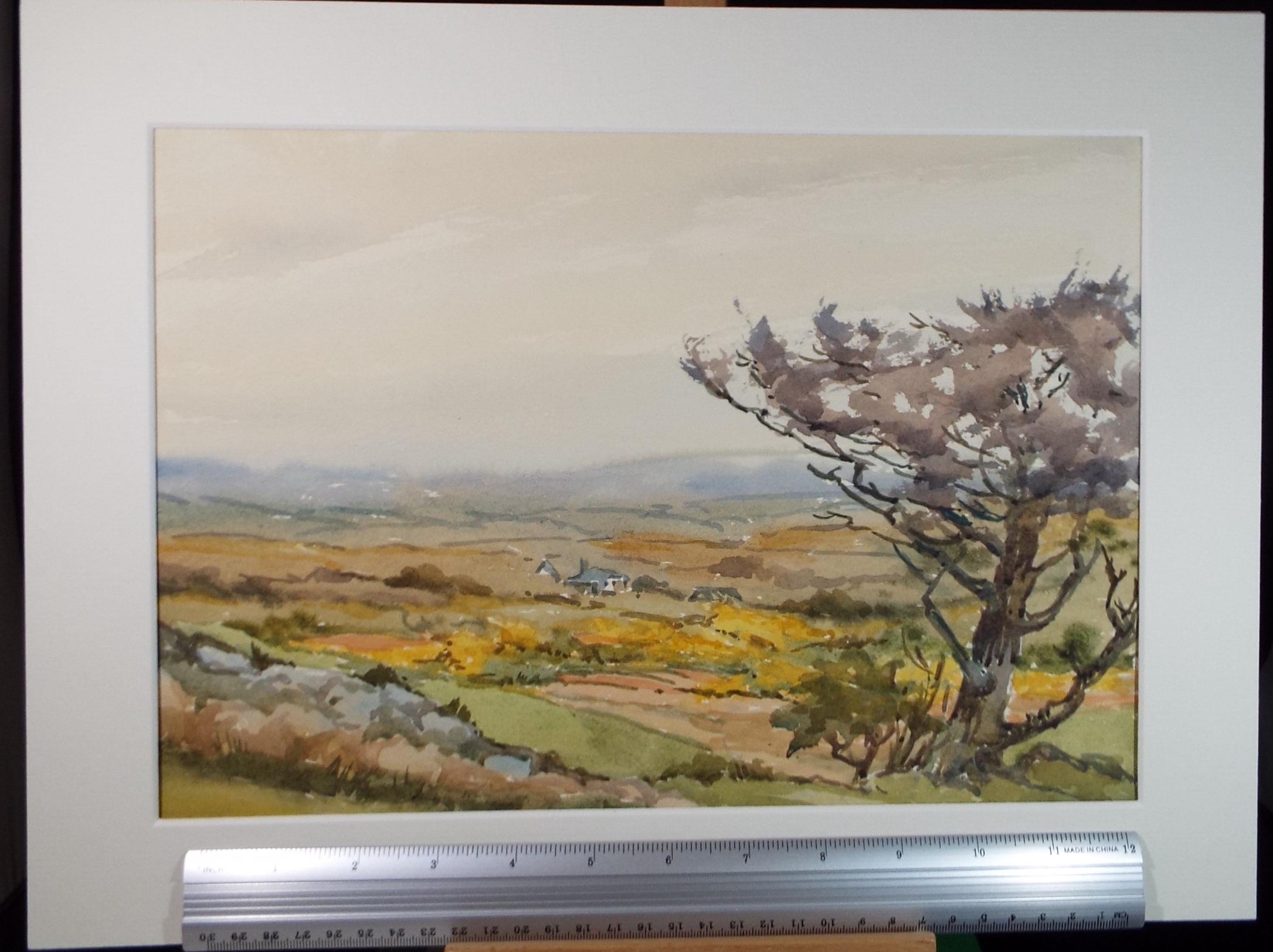Original Watercolour, 'House in Moorland', Gwen Rayner, c1970's