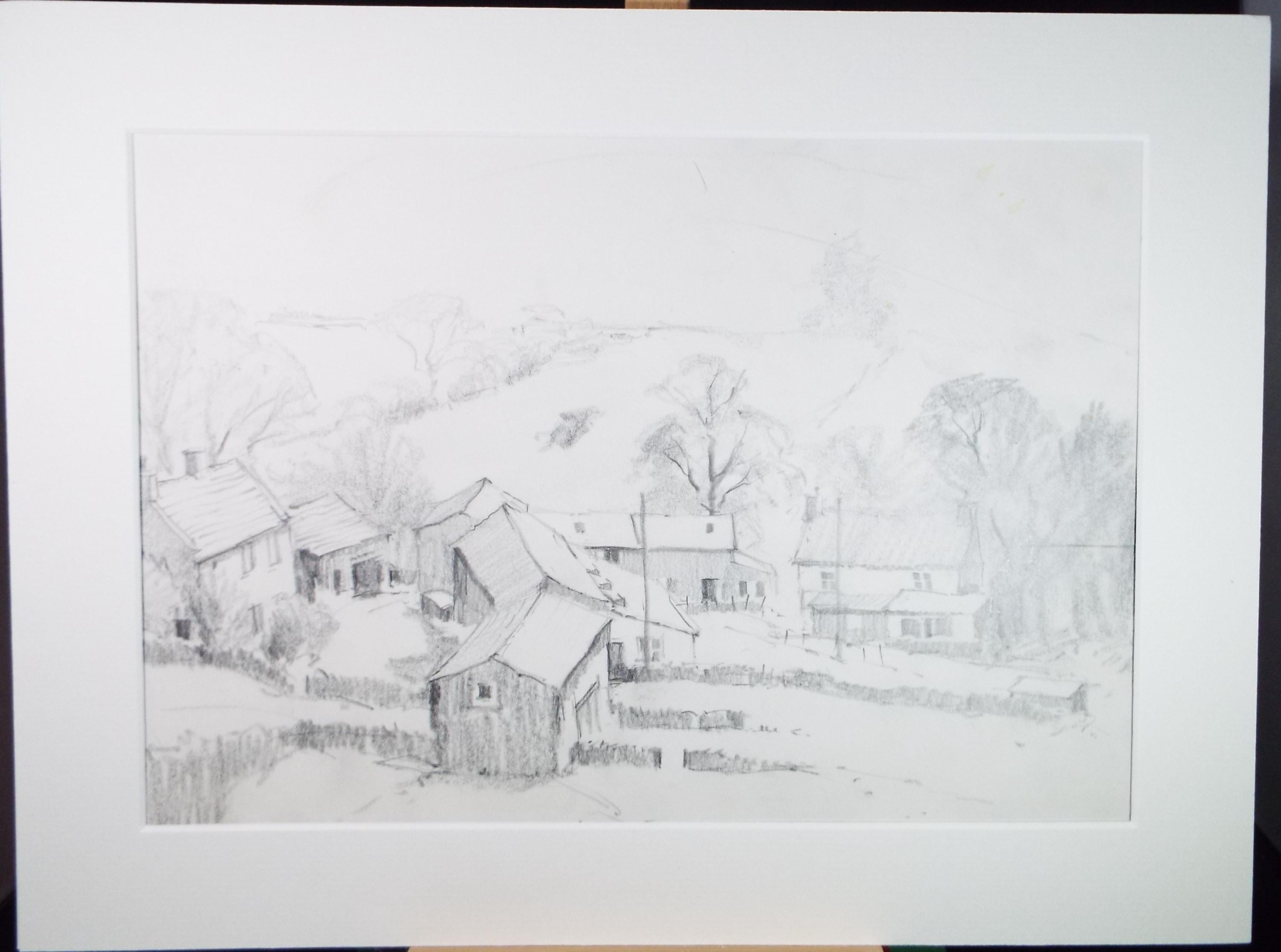 Original Pencil Drawing, 'Hawkswick', Tom Sykes, Circa 1980's