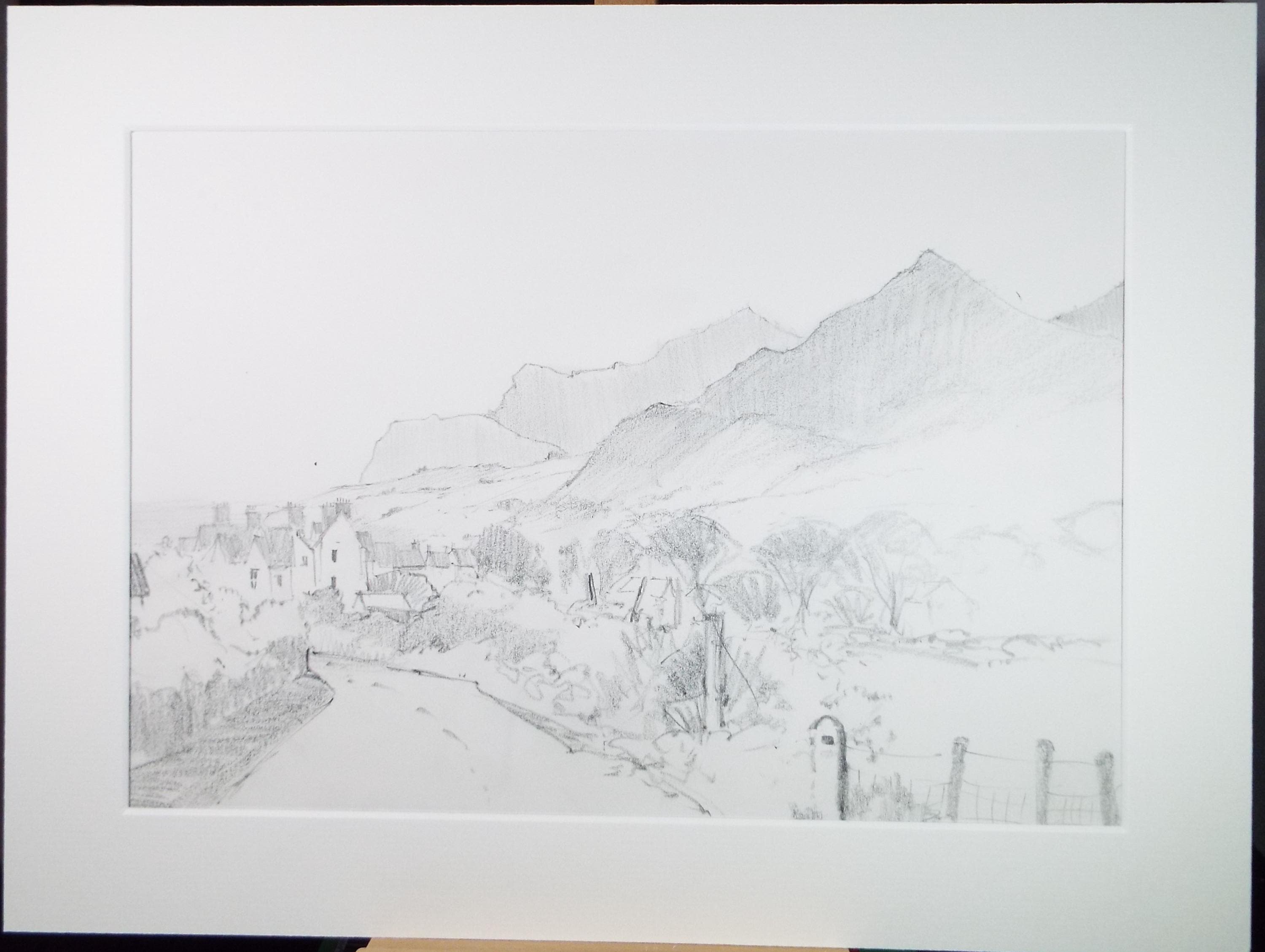 Original Pencil Drawing, 'Nefyn, North Wales', Tom Sykes, Circa 1980's