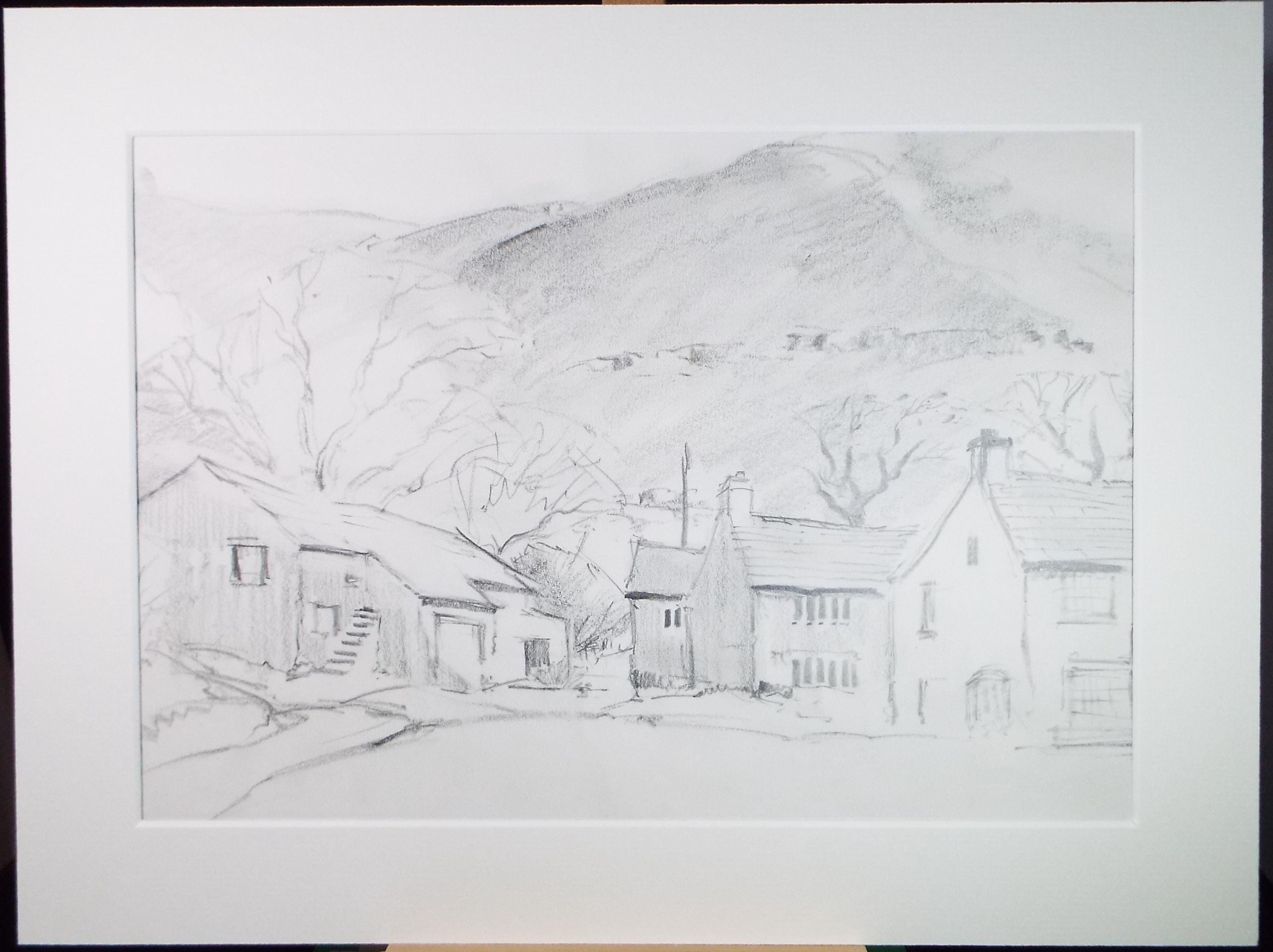 Original Pencil Drawing, 'Buckden', Tom Sykes, Circa 1980's
