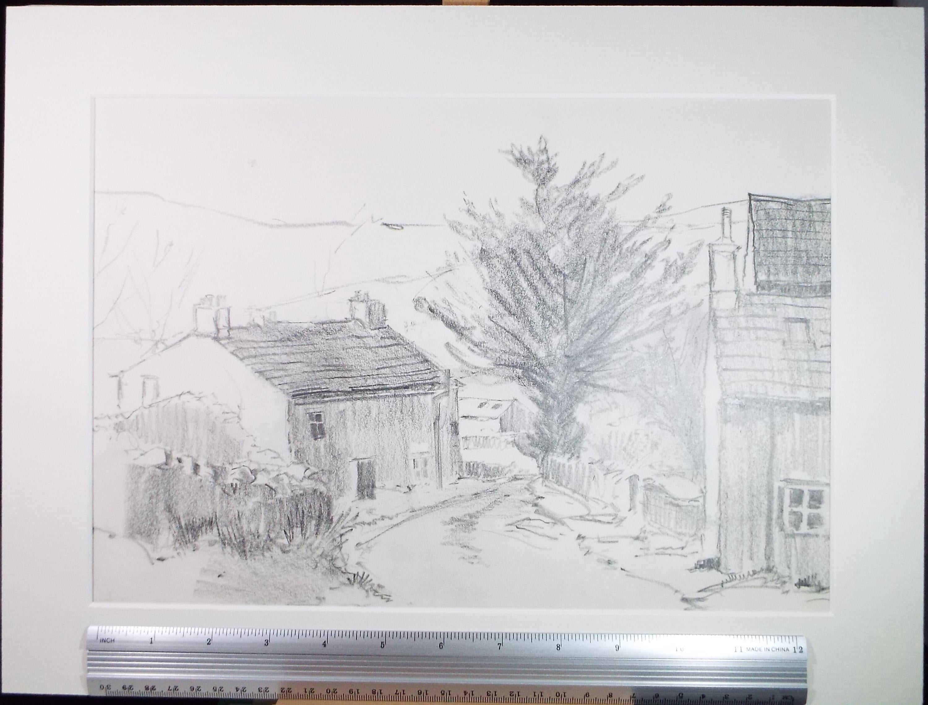 Original Pencil Drawing, 'The road to Gordale', Tom Sykes, Circa 1980's