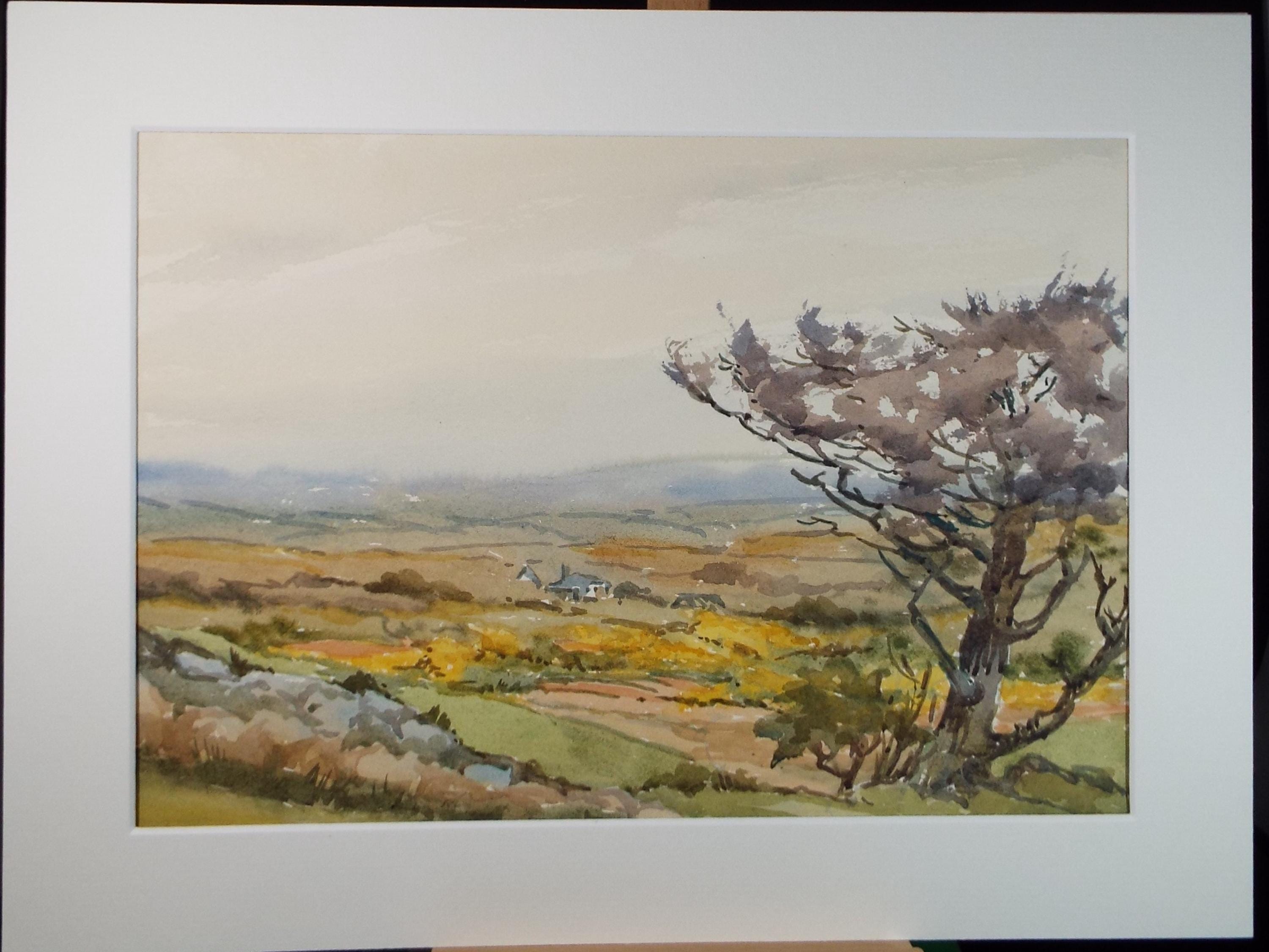 Original Watercolour, 'House in Moorland', Gwen Rayner, c1970's