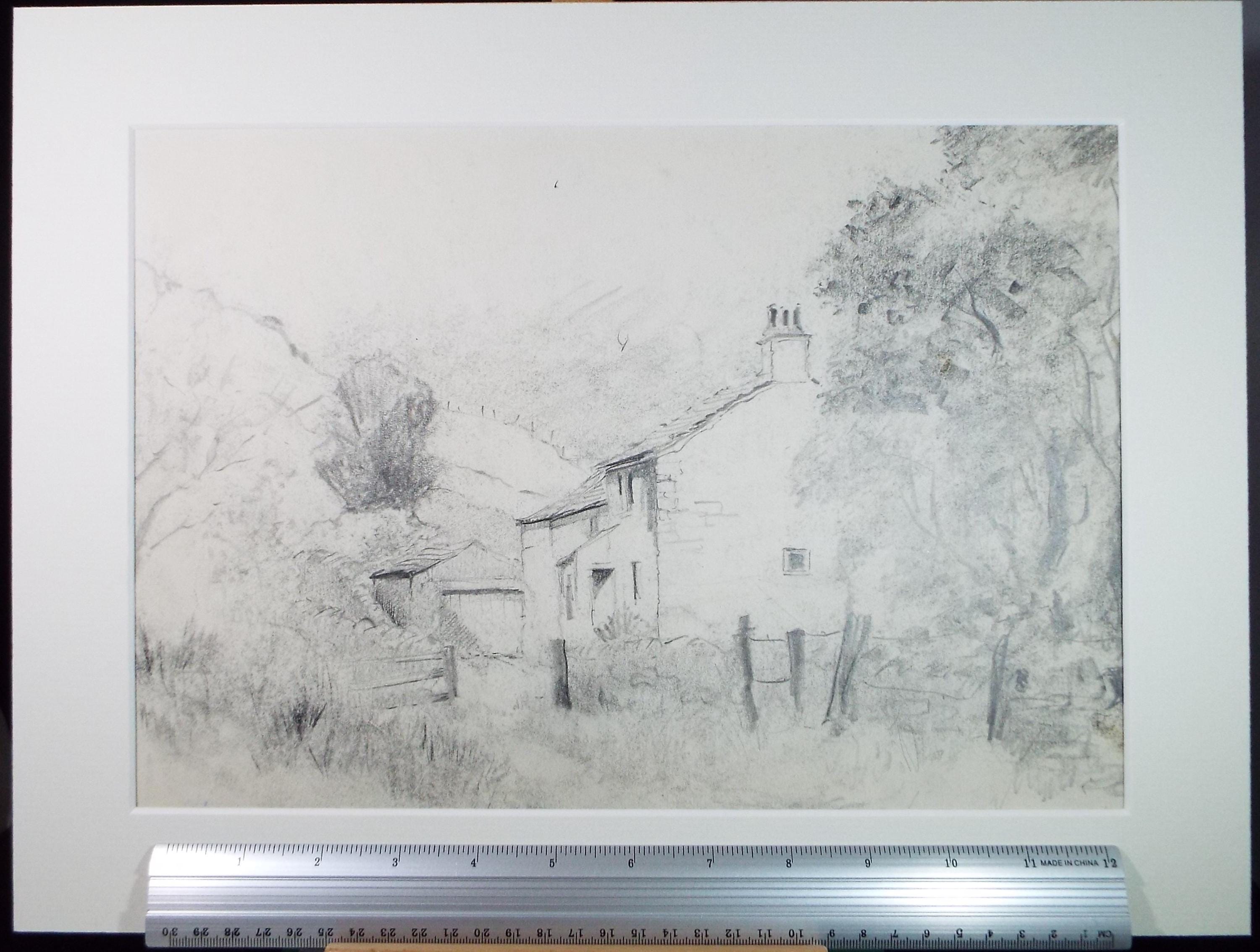 Original Pencil Drawing, 'Low Snowdon', Tom Sykes, Circa 1980's