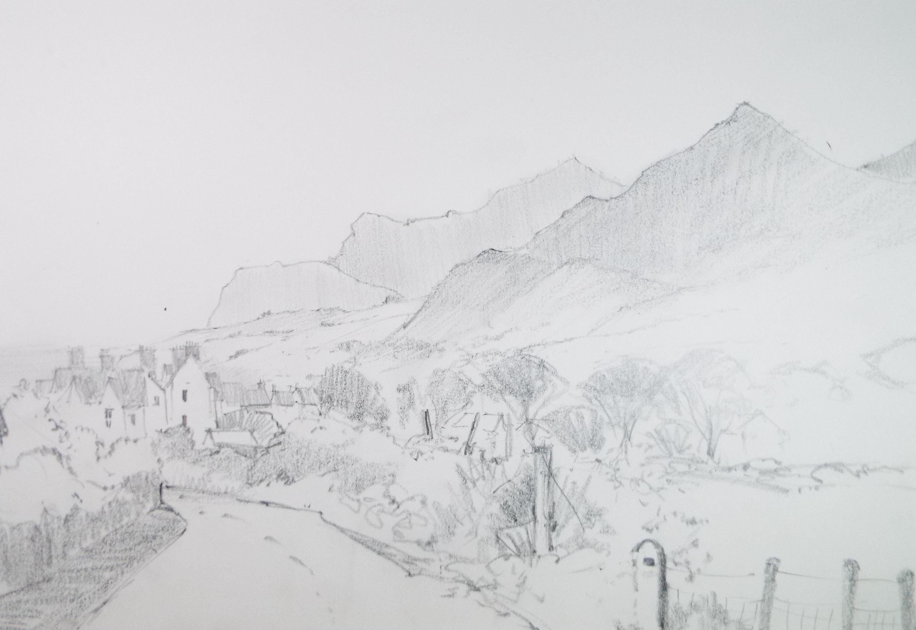 Original Pencil Drawing, 'Nefyn, North Wales', Tom Sykes, Circa 1980's