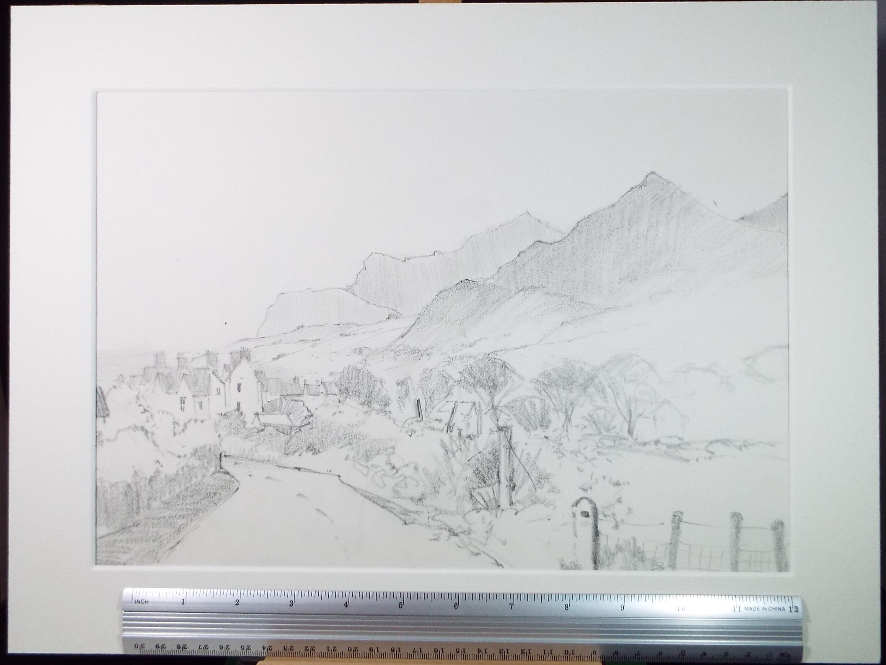 Original Pencil Drawing, 'Nefyn, North Wales', Tom Sykes, Circa 1980's