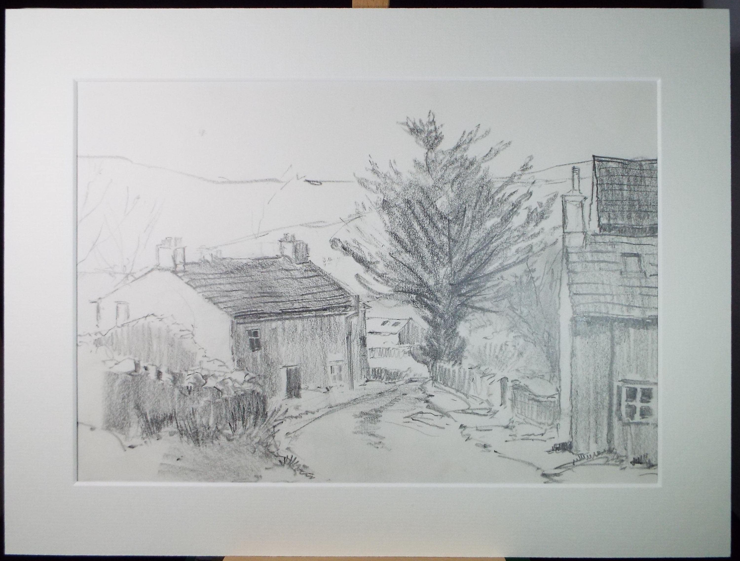 Original Pencil Drawing, 'The road to Gordale', Tom Sykes, Circa 1980's