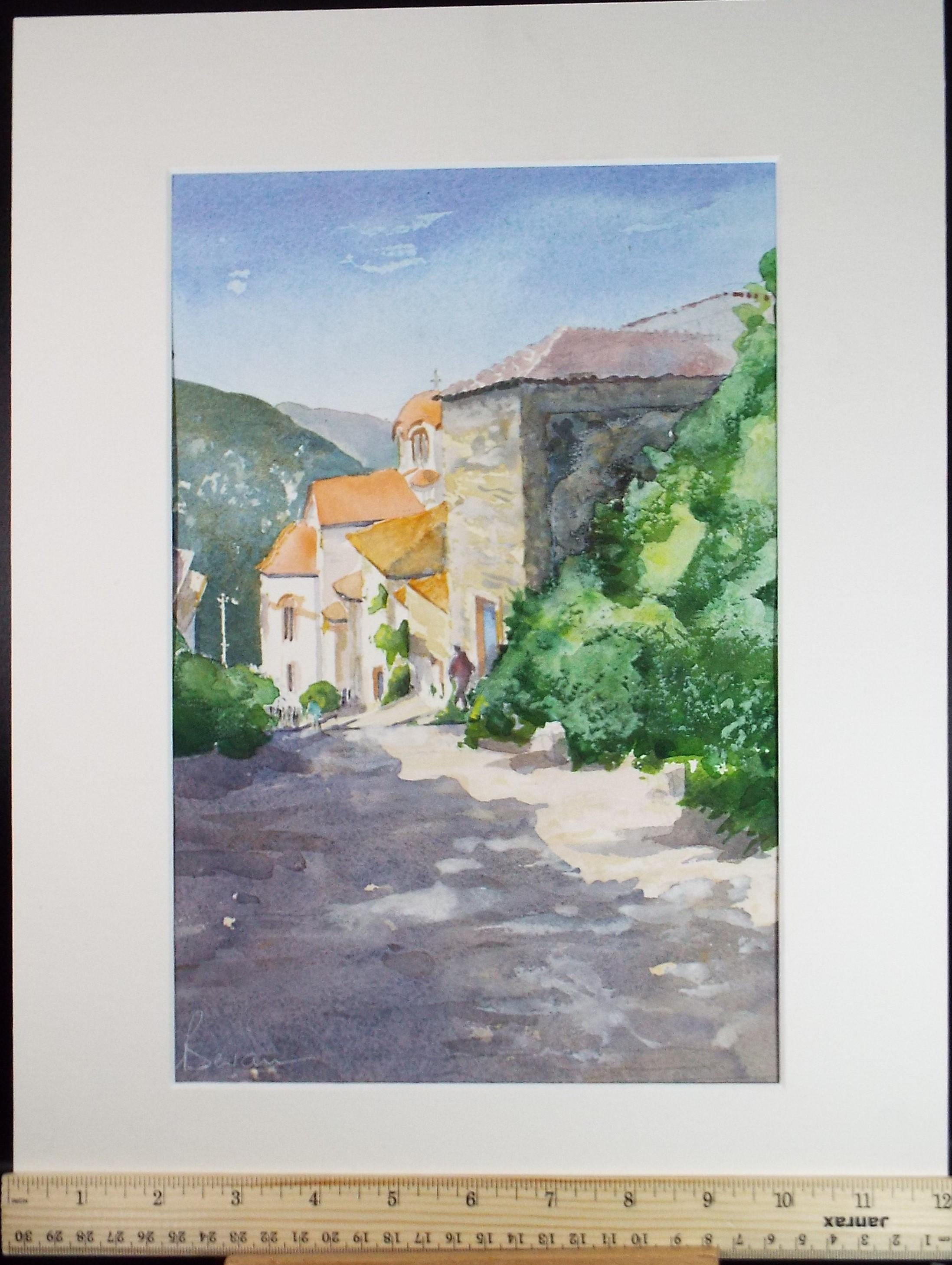 Original Watercolour & Gouache 'Chantilly', June Bevan, c1990's