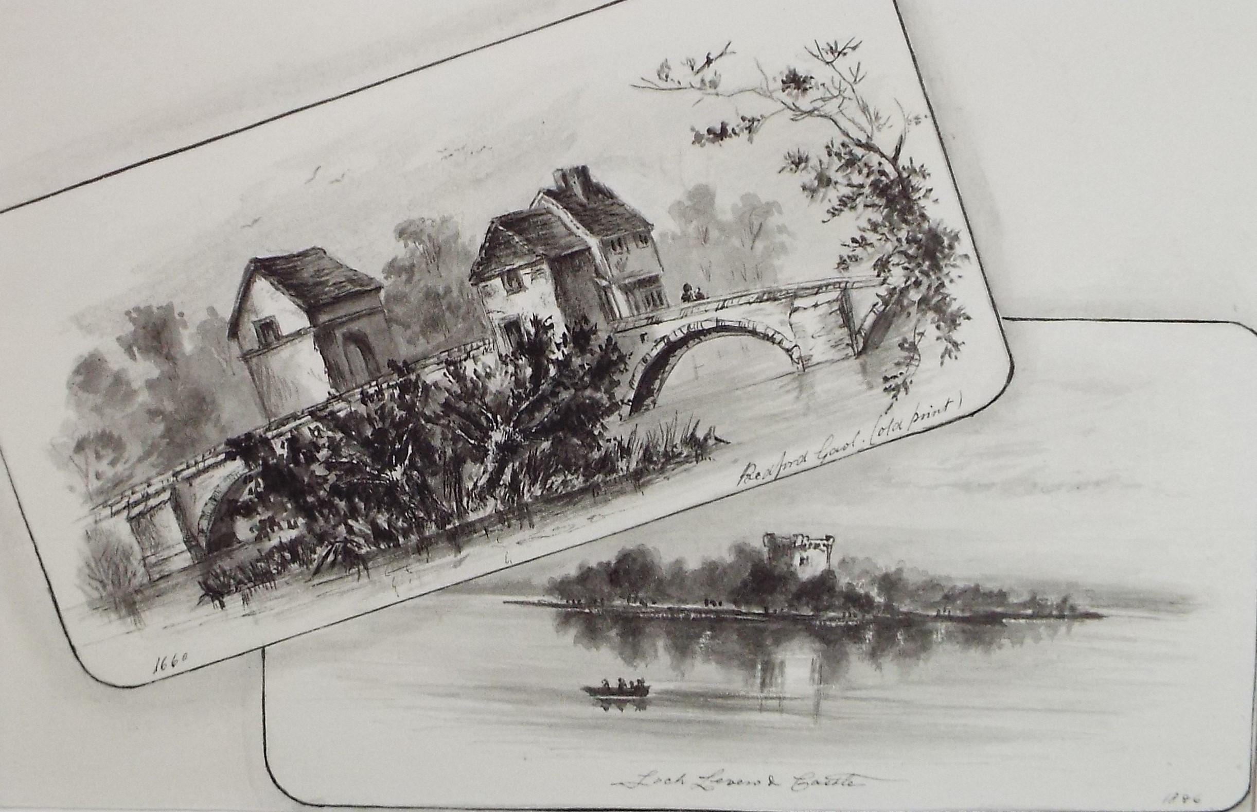Original Watercolour, 'Bedford Gaol and Loch Lomond Castle', Dated 1886, Artist Unknown
