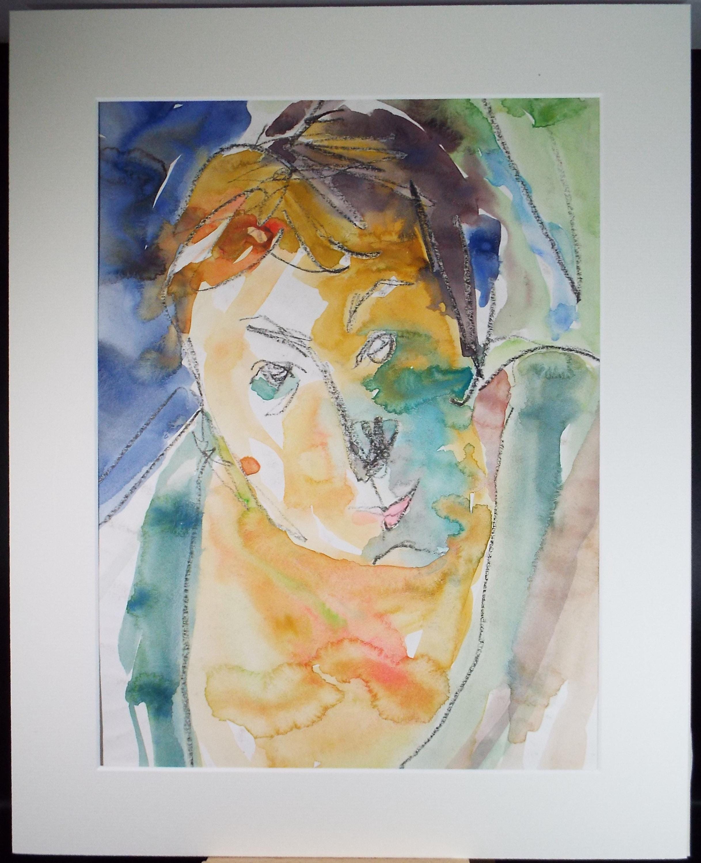 Original Watercolour and Pastel,'Portrait of a Woman', Circa 1990's, Barbara Karn (b1949)