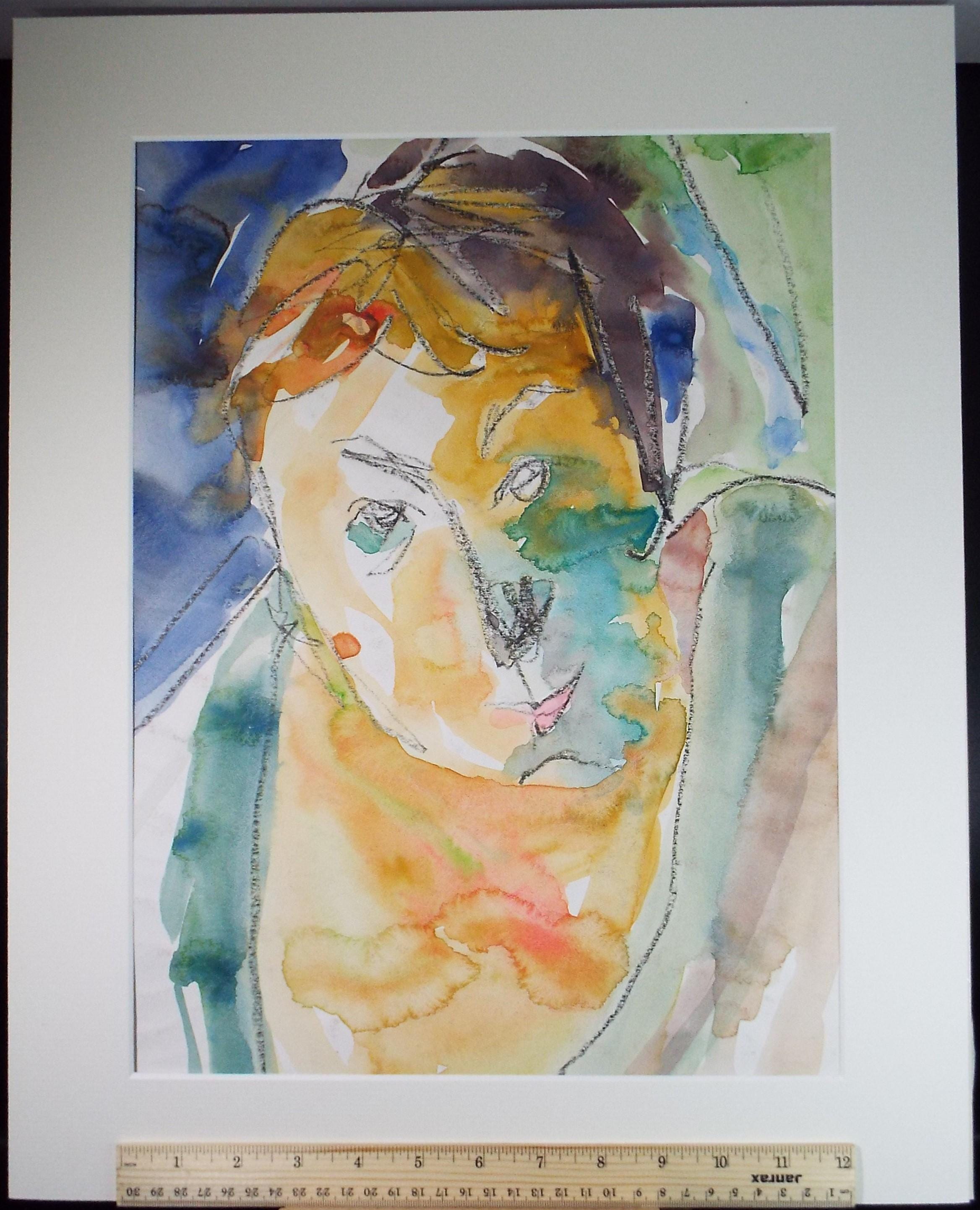 Original Watercolour and Pastel,'Portrait of a Woman', Circa 1990's, Barbara Karn (b1949)