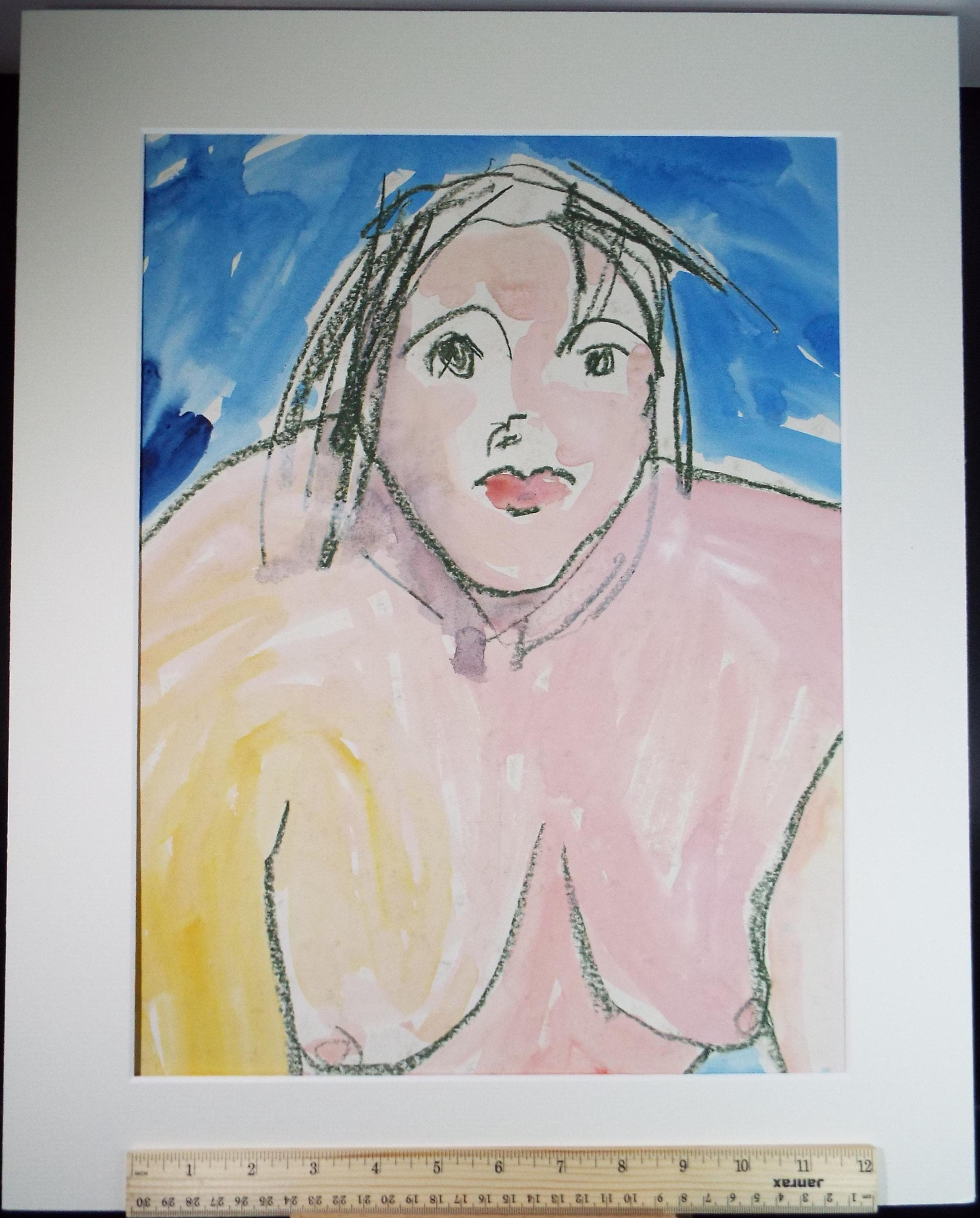 Original Watercolour and Pastel,' Seated Nude', Circa 1990's, Barbara Karn (b1949)