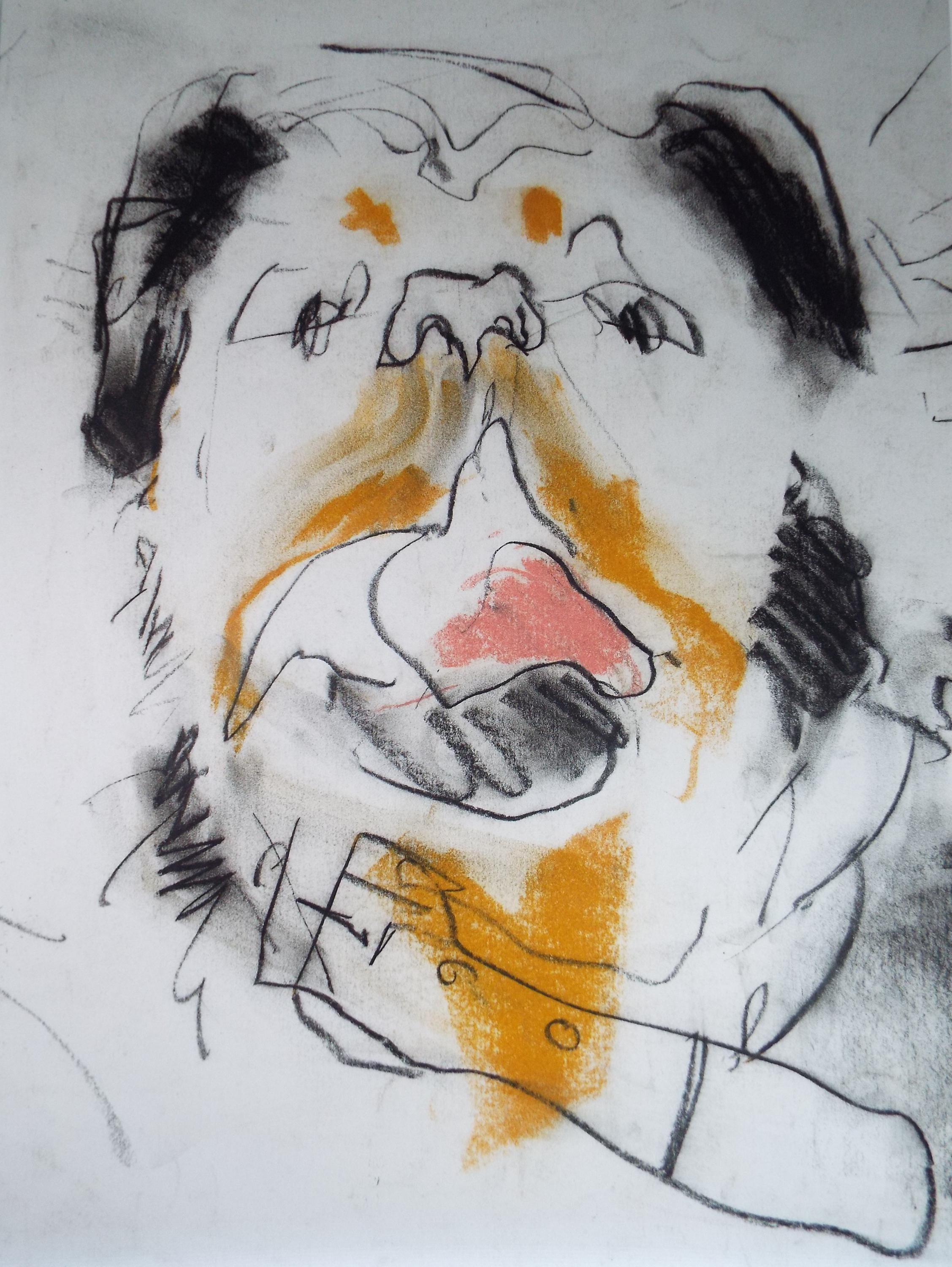 Original Pastel ,'Bulldog' Circa 1990's, Barbara Karn (b1949)