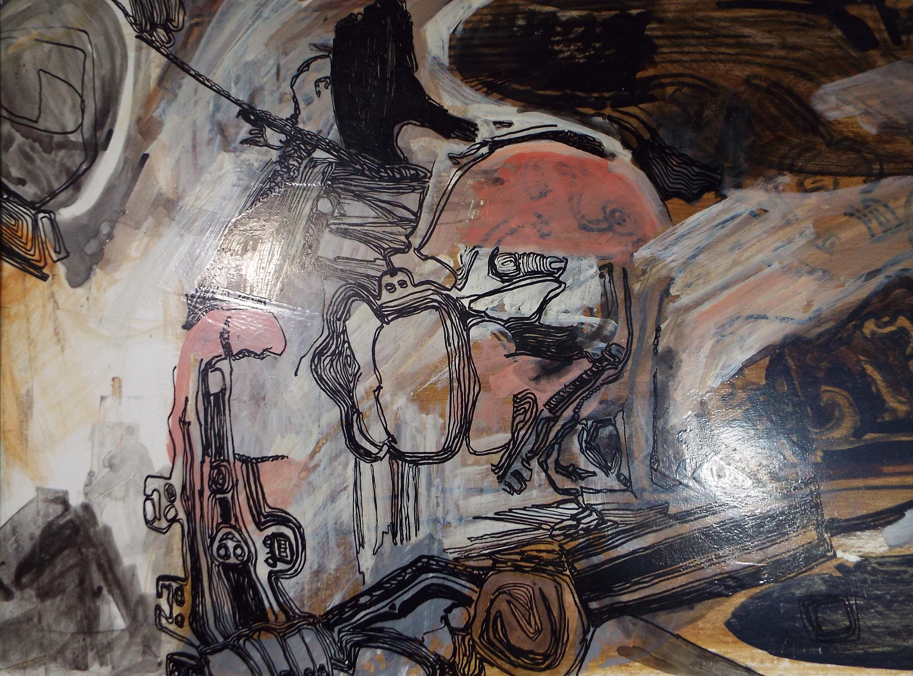 Original Acrylic, 'Abstract Study', Francesco Sillué (b1936), Circa 1960's