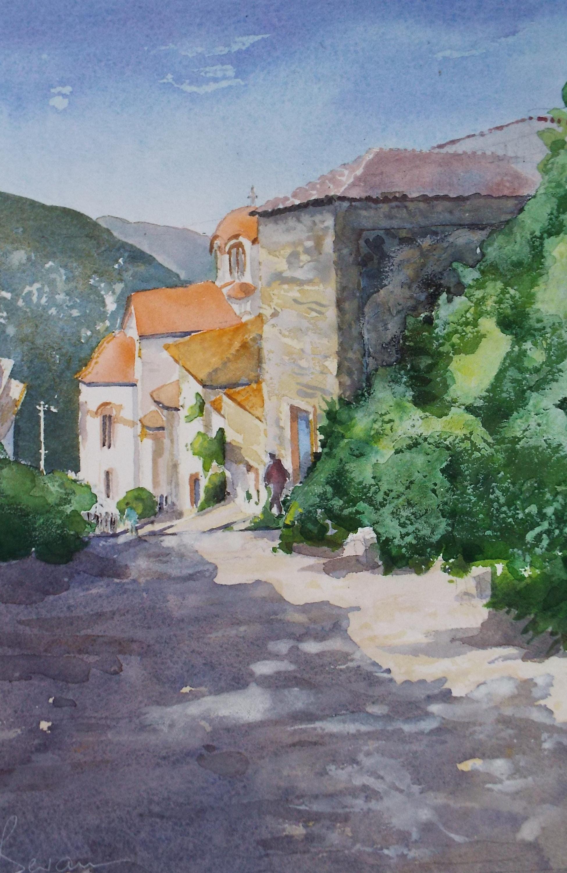 Original Watercolour & Gouache 'Chantilly', June Bevan, c1990's