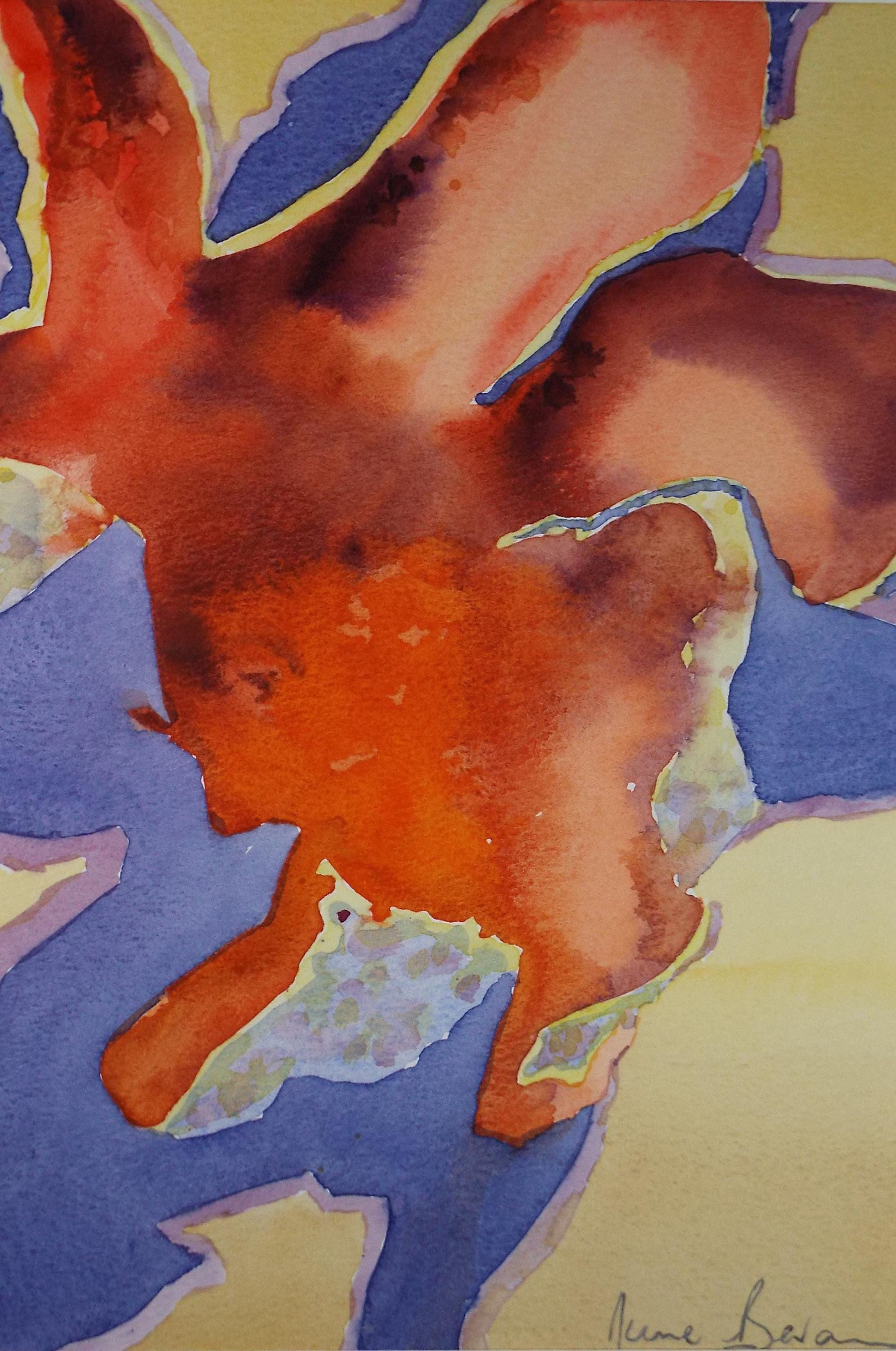 Original Watercolour, 'Fruit Skins with Shadows', June Bevan, Dated 1999