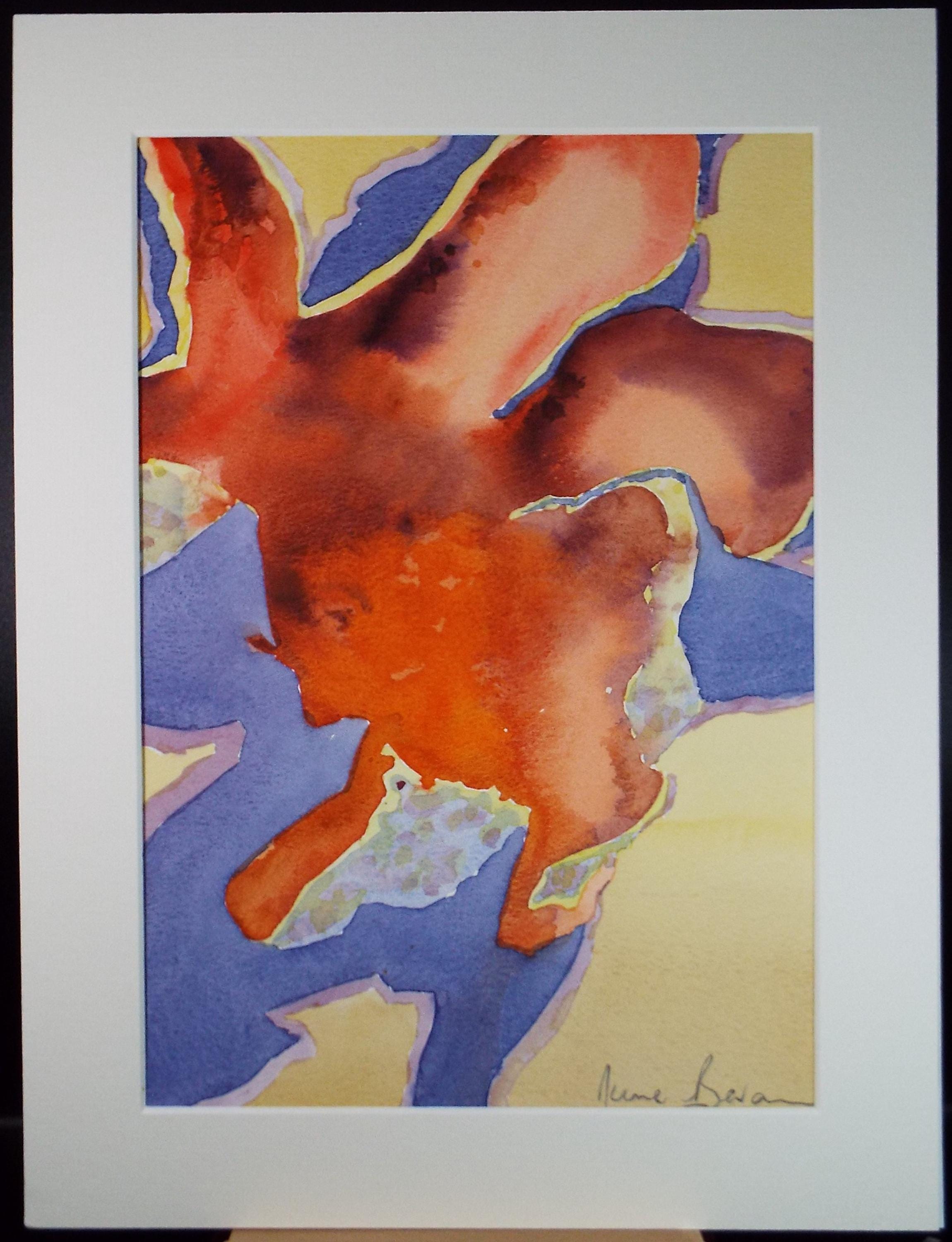 Original Watercolour, 'Fruit Skins with Shadows', June Bevan, Dated 1999