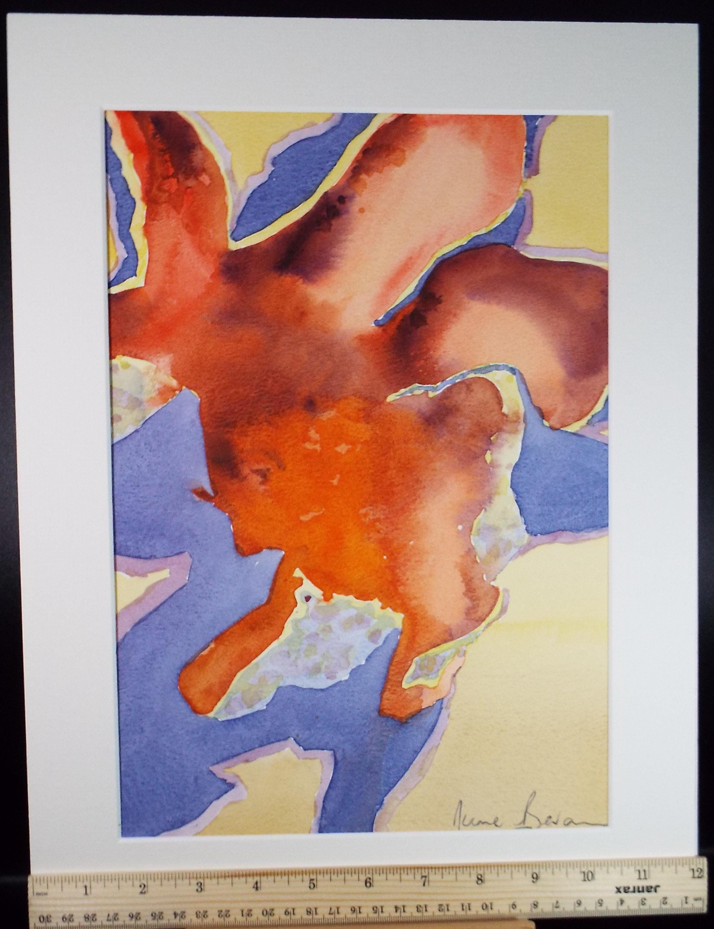 Original Watercolour, 'Fruit Skins with Shadows', June Bevan, Dated 1999