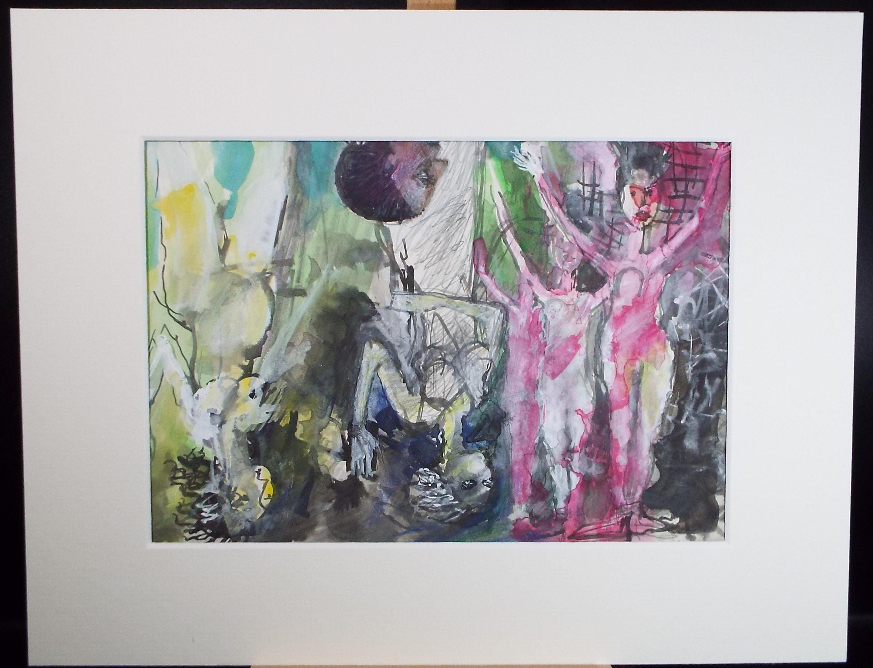 Original Watercolour, 'Figure Studies', Artist Unknown, circa 1990's