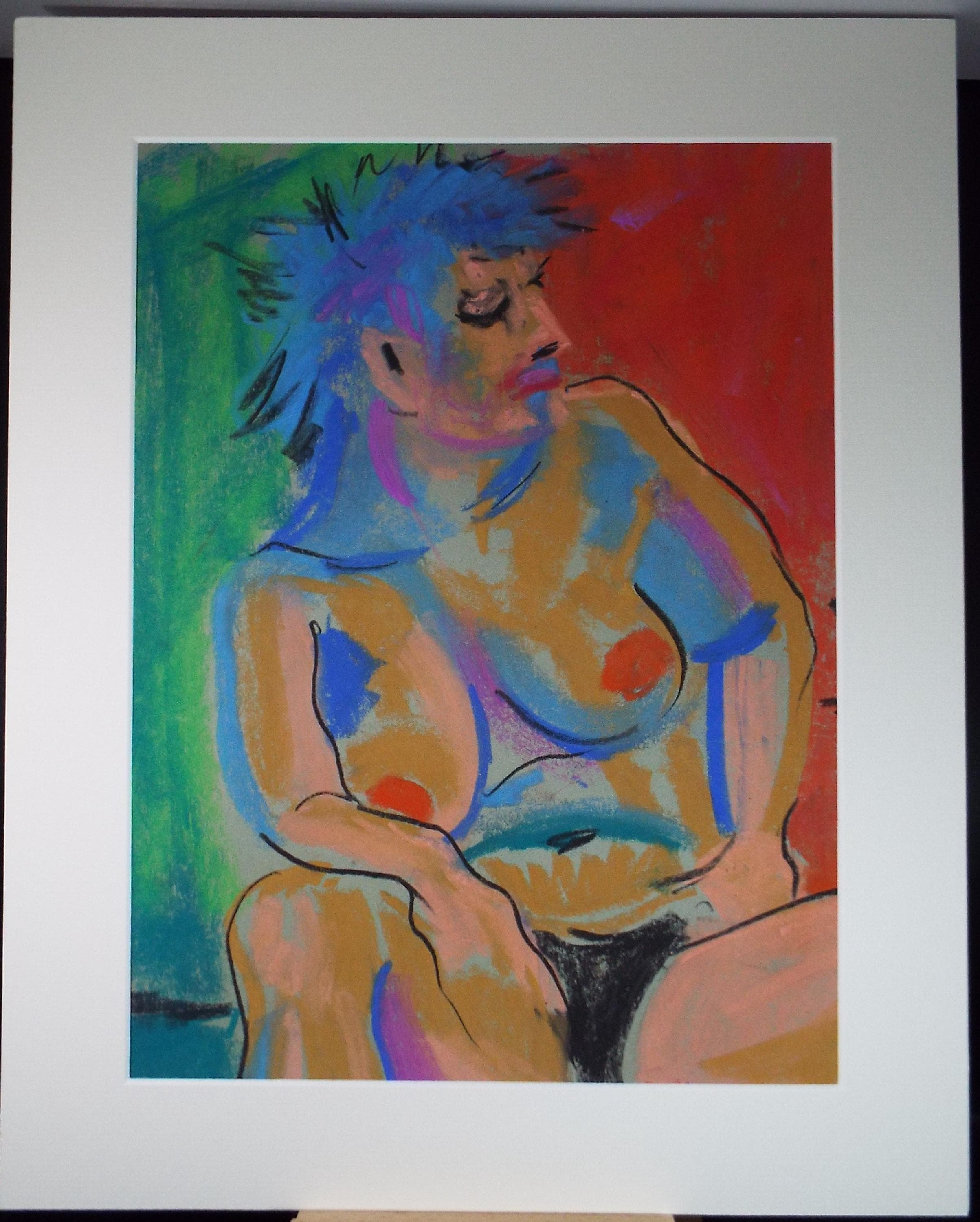 Original Pastel Drawing,'Female Nude', Edmund Caswell (1938-1996), circa 1980's
