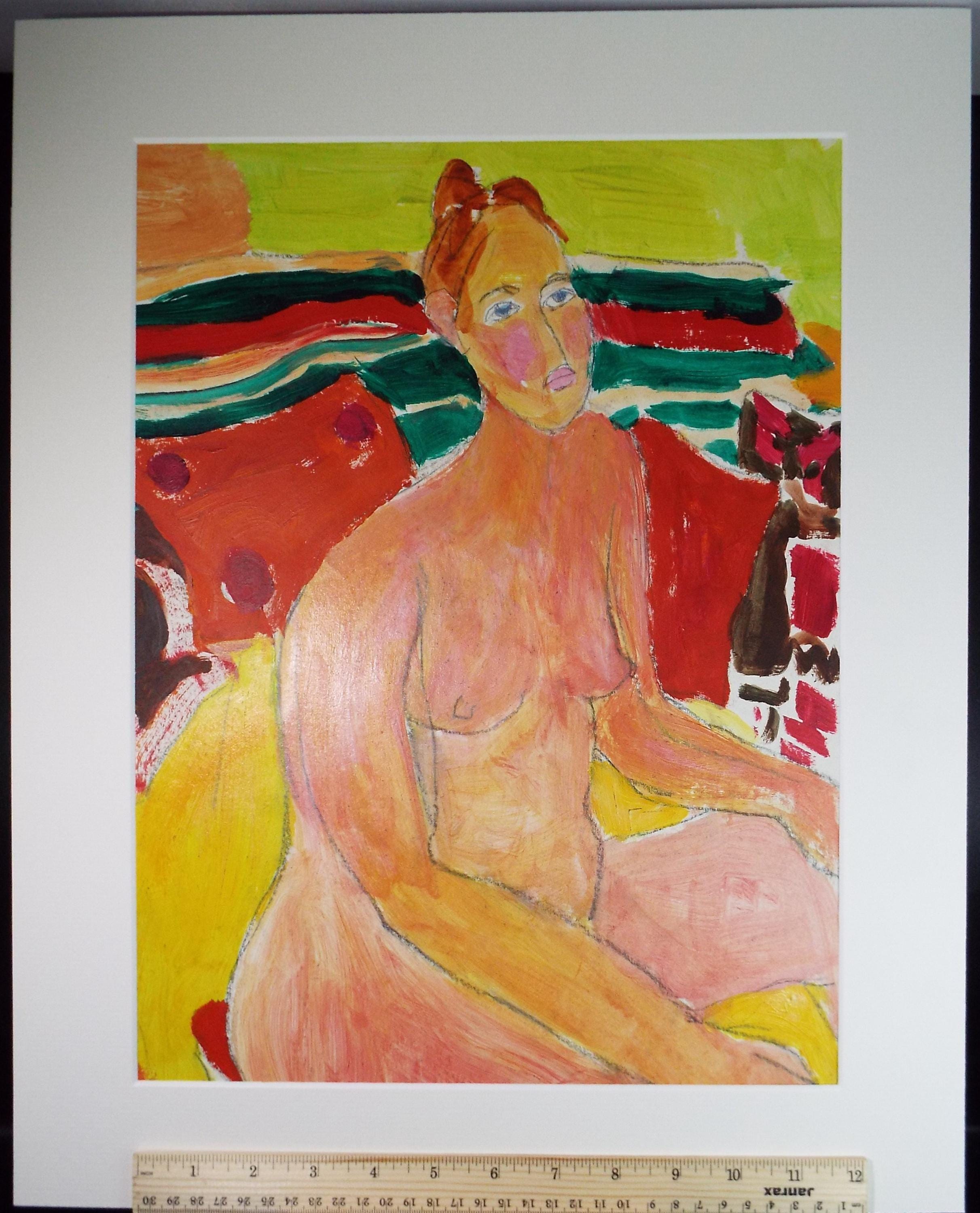 Original Watercolour and Pencil, ' Seated Nude', Circa 1990's, Barbara Karn (b1949)