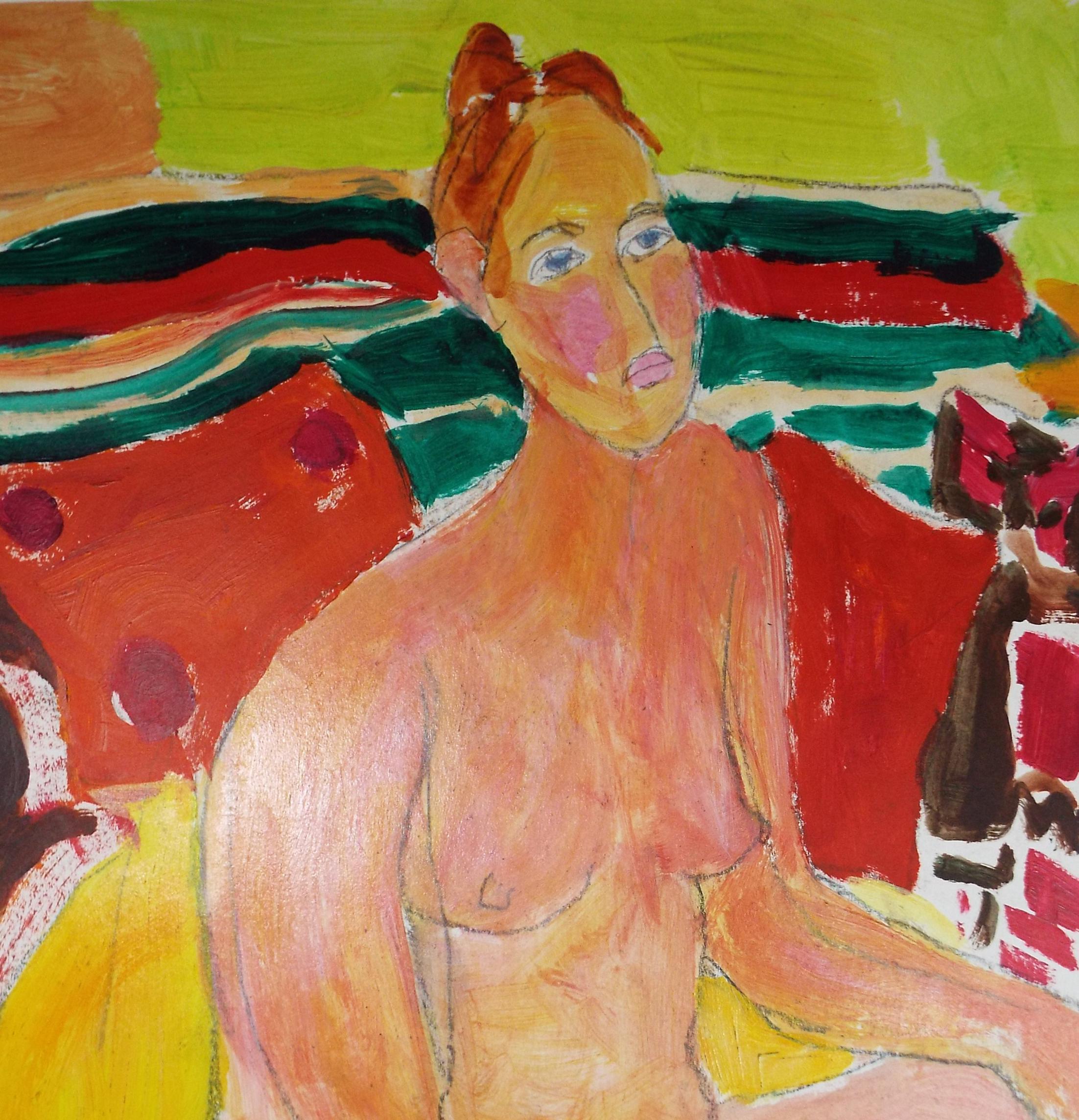 Original Watercolour and Pencil, ' Seated Nude', Circa 1990's, Barbara Karn (b1949)