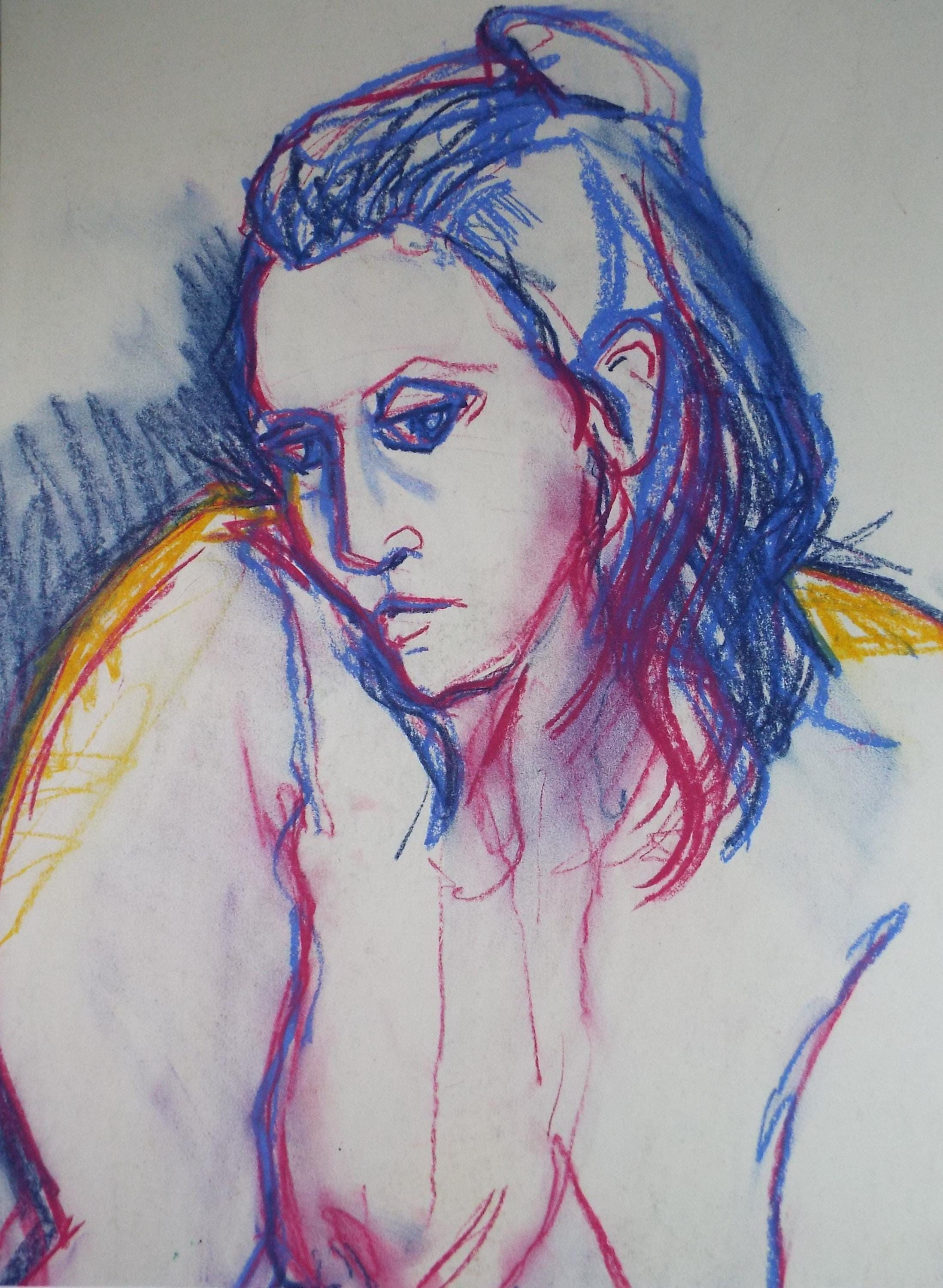 Original Pastel, ' Portrait of a Woman', Circa 1990's, Barbara Karn (b1949)