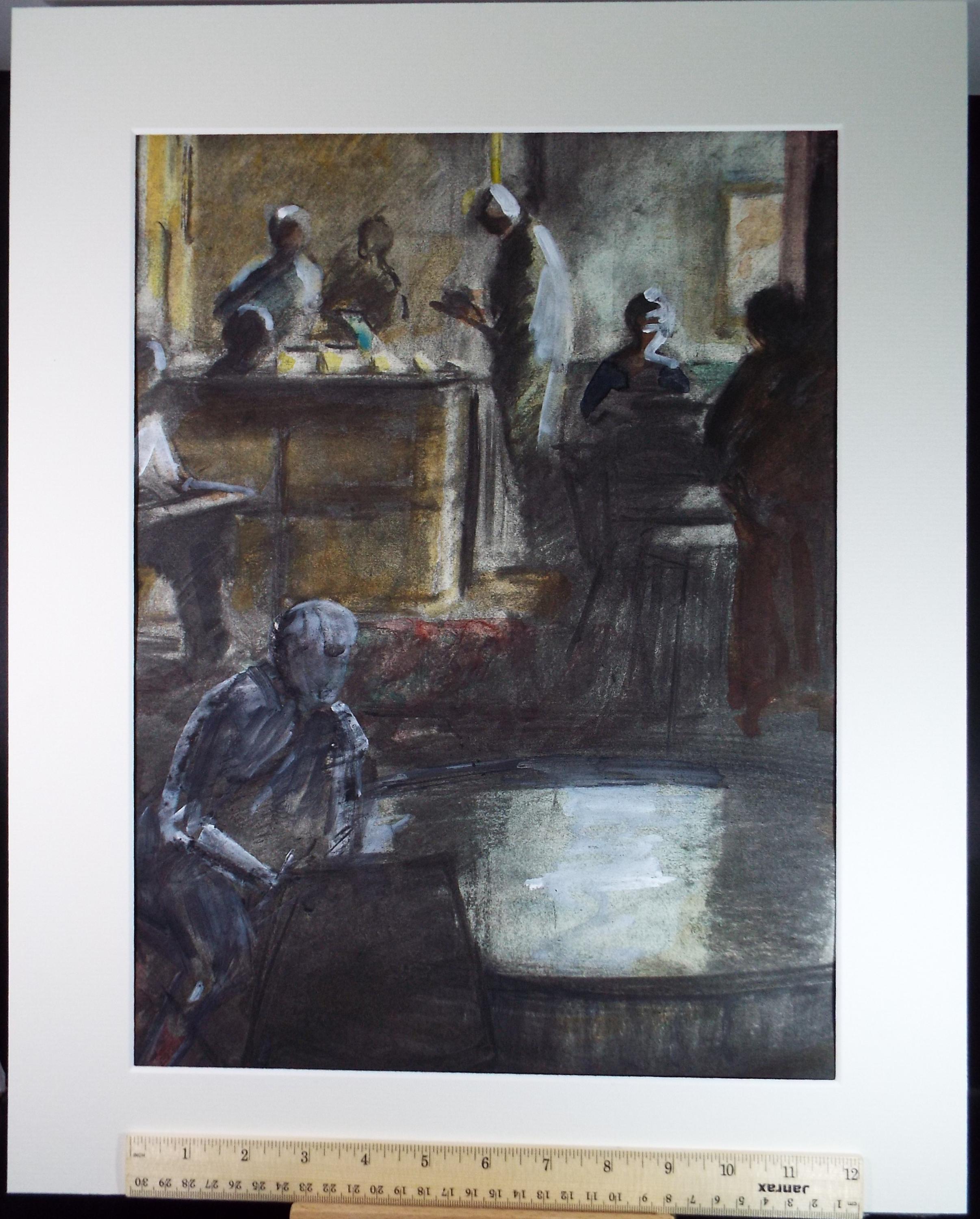 Original Watercolour, 'In the Bankside gallery', June Bevan, Dated 1999