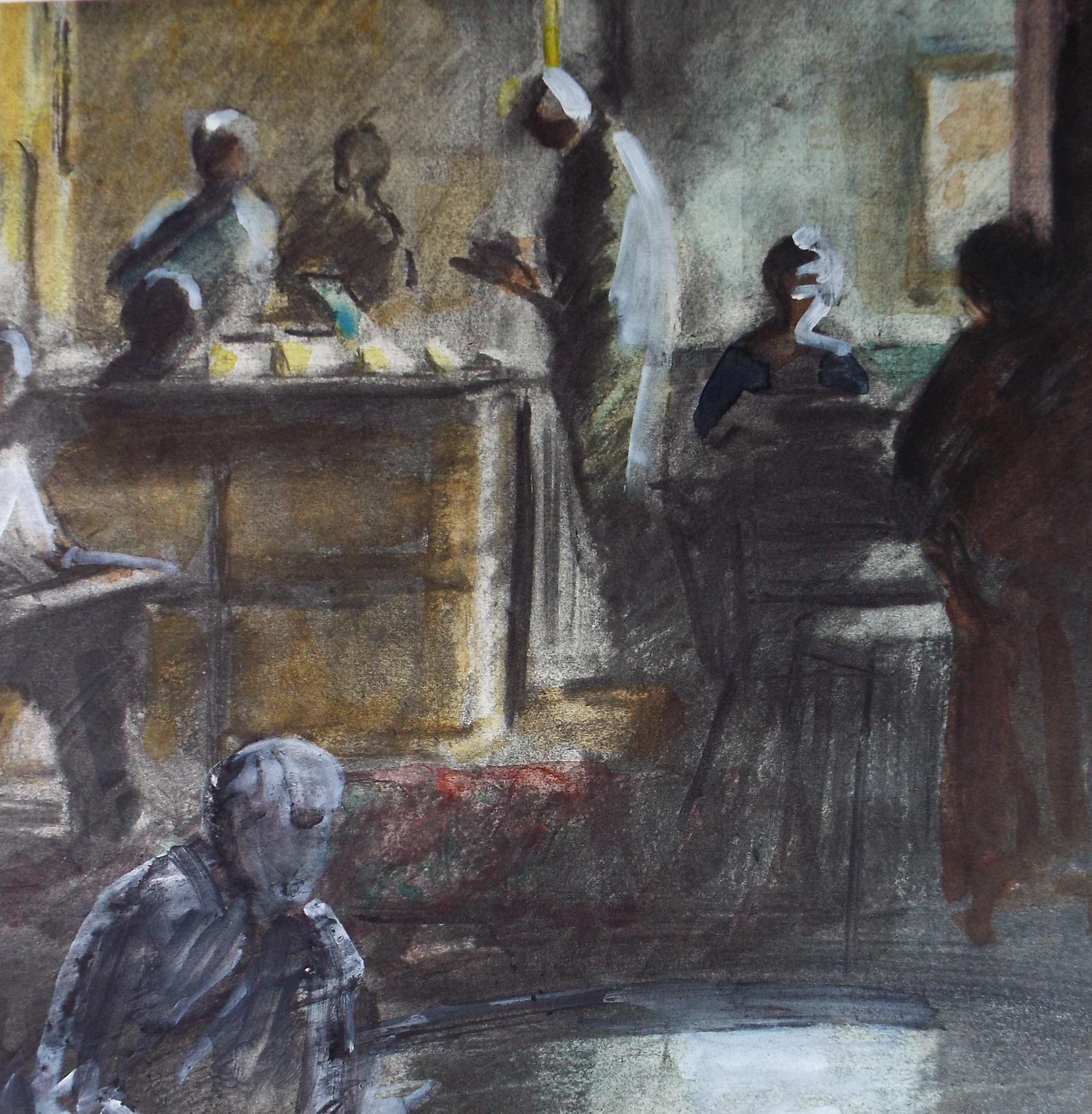 Original Watercolour, 'In the Bankside gallery', June Bevan, Dated 1999