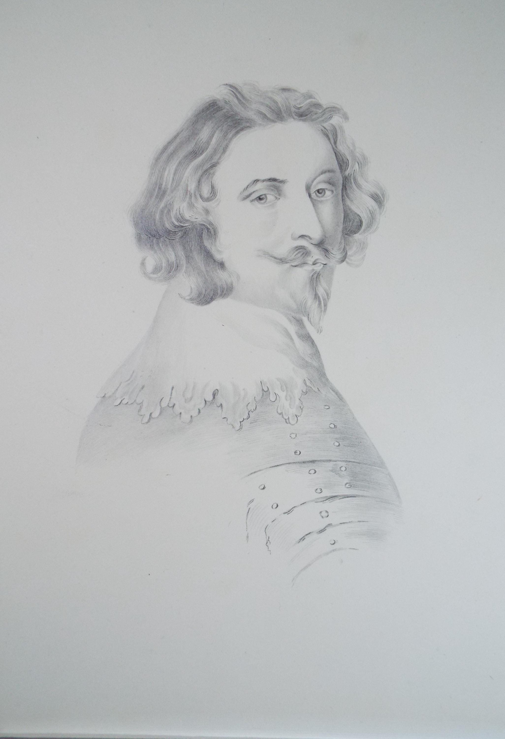 Original Pencil Drawing , 'Portrait of a Nobleman', Mid 19th Century, unknown artist