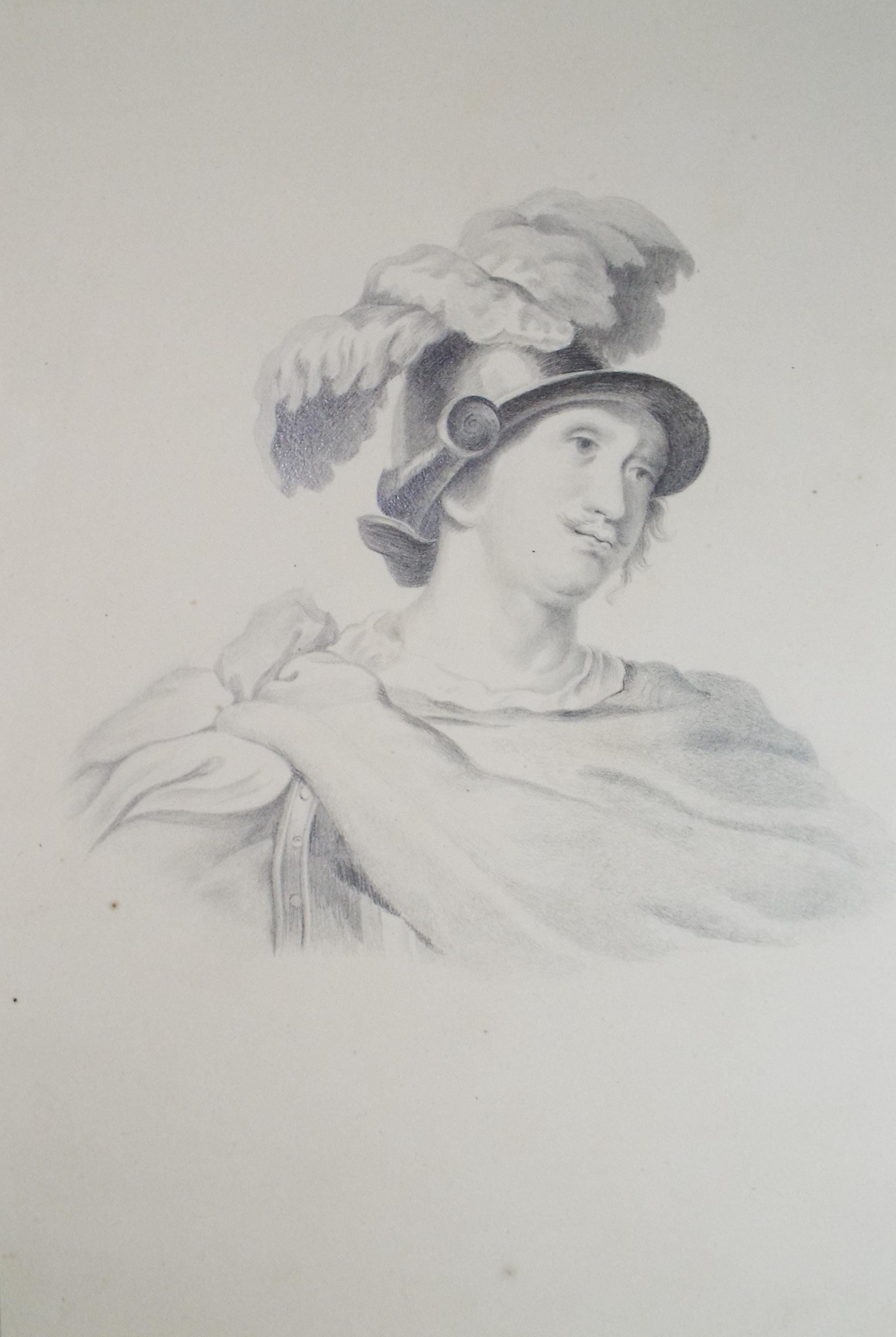 Original Pencil Drawing , 'Portrait of a Nobleman', Mid 19th Century, unknown artist