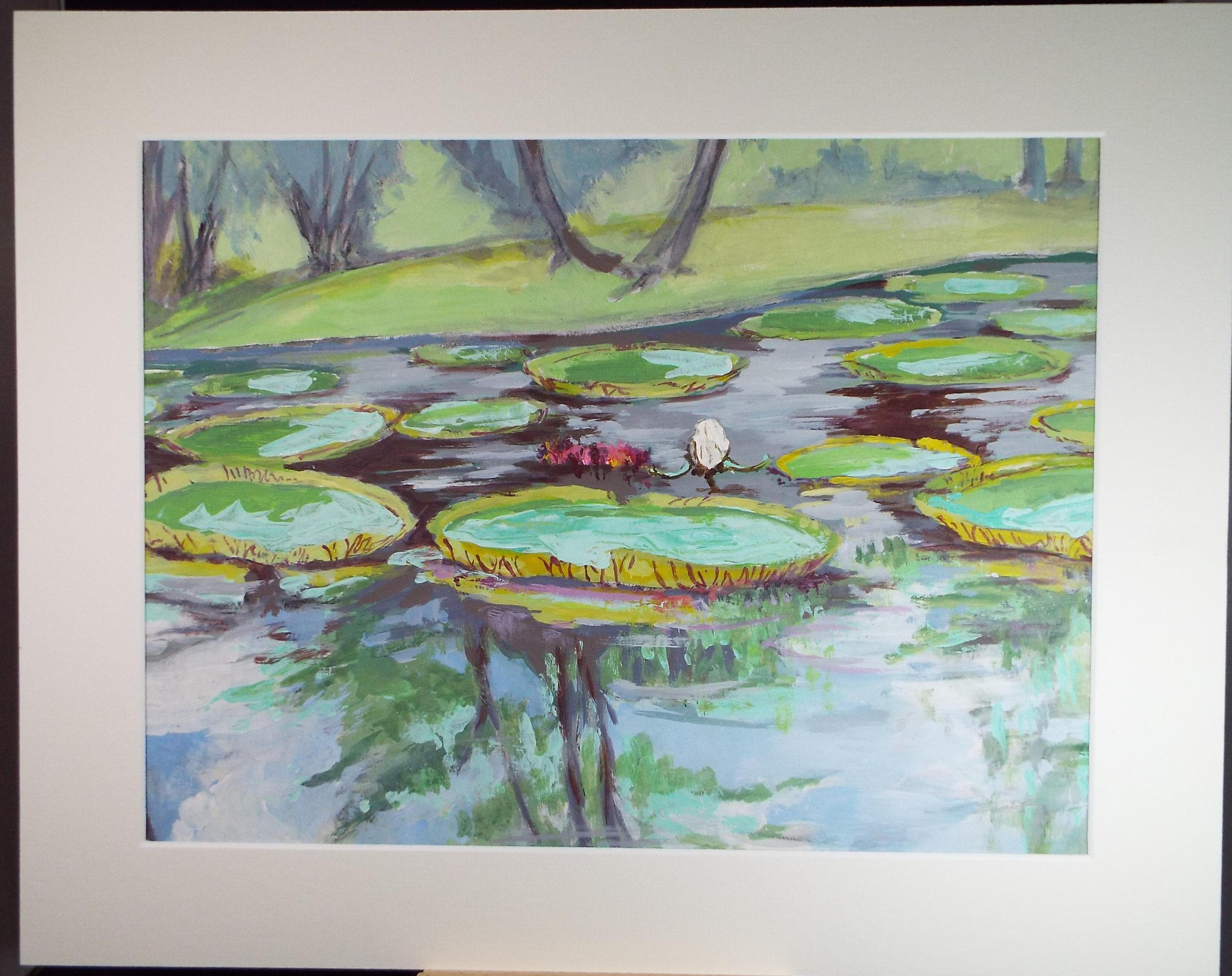 Original Watercolour & Gouache, 'Water lilies', Ivy T. Attwell (20th Century, British)