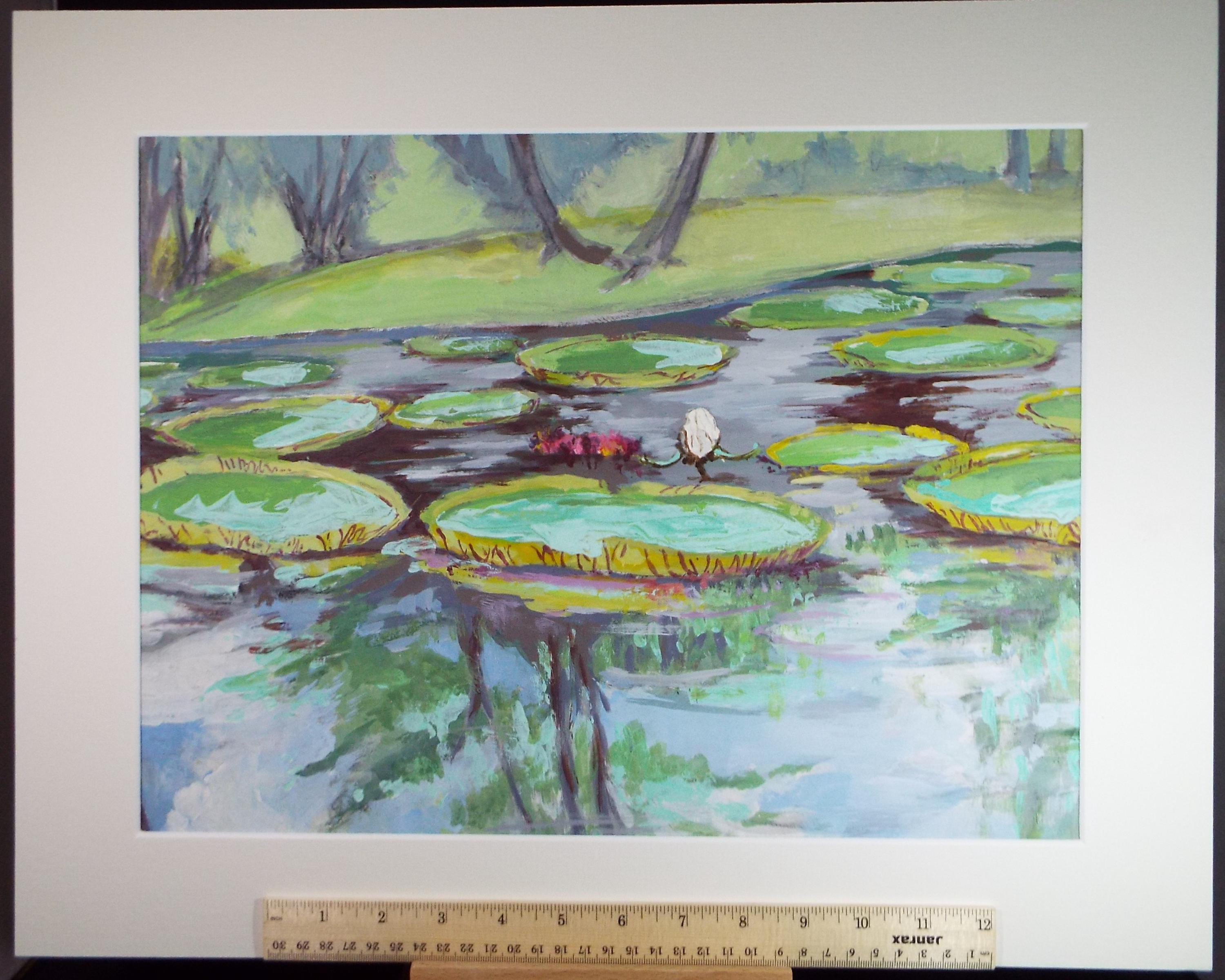 Original Watercolour & Gouache, 'Water lilies', Ivy T. Attwell (20th Century, British)