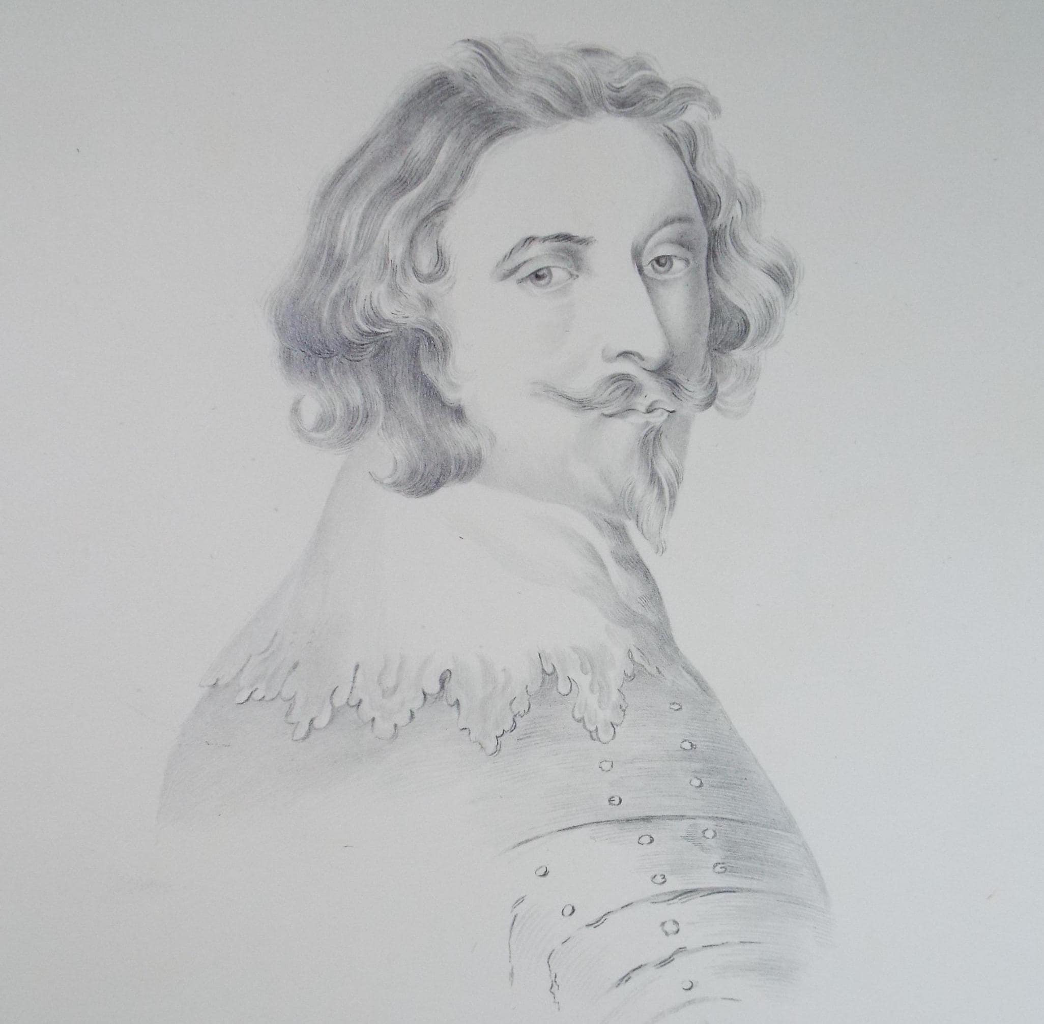 Original Pencil Drawing , 'Portrait of a Nobleman', Mid 19th Century, unknown artist