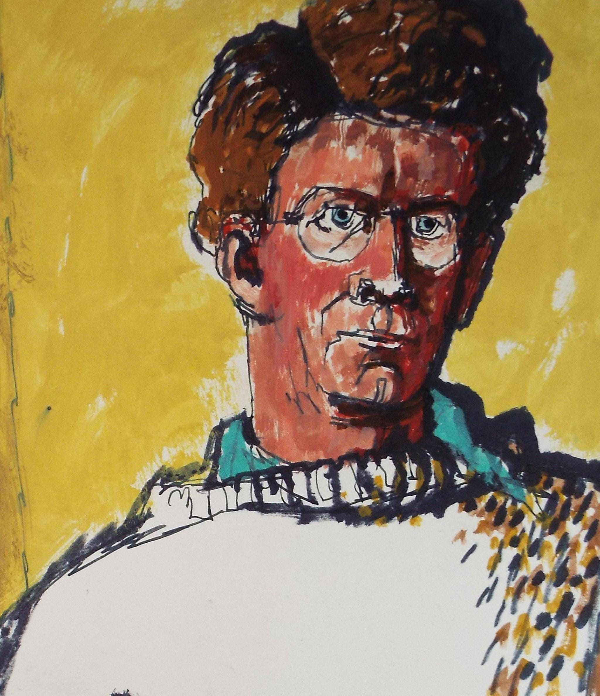 Original Gouache, 'Man in a Jumper', 20th Century French School, circa 1970's