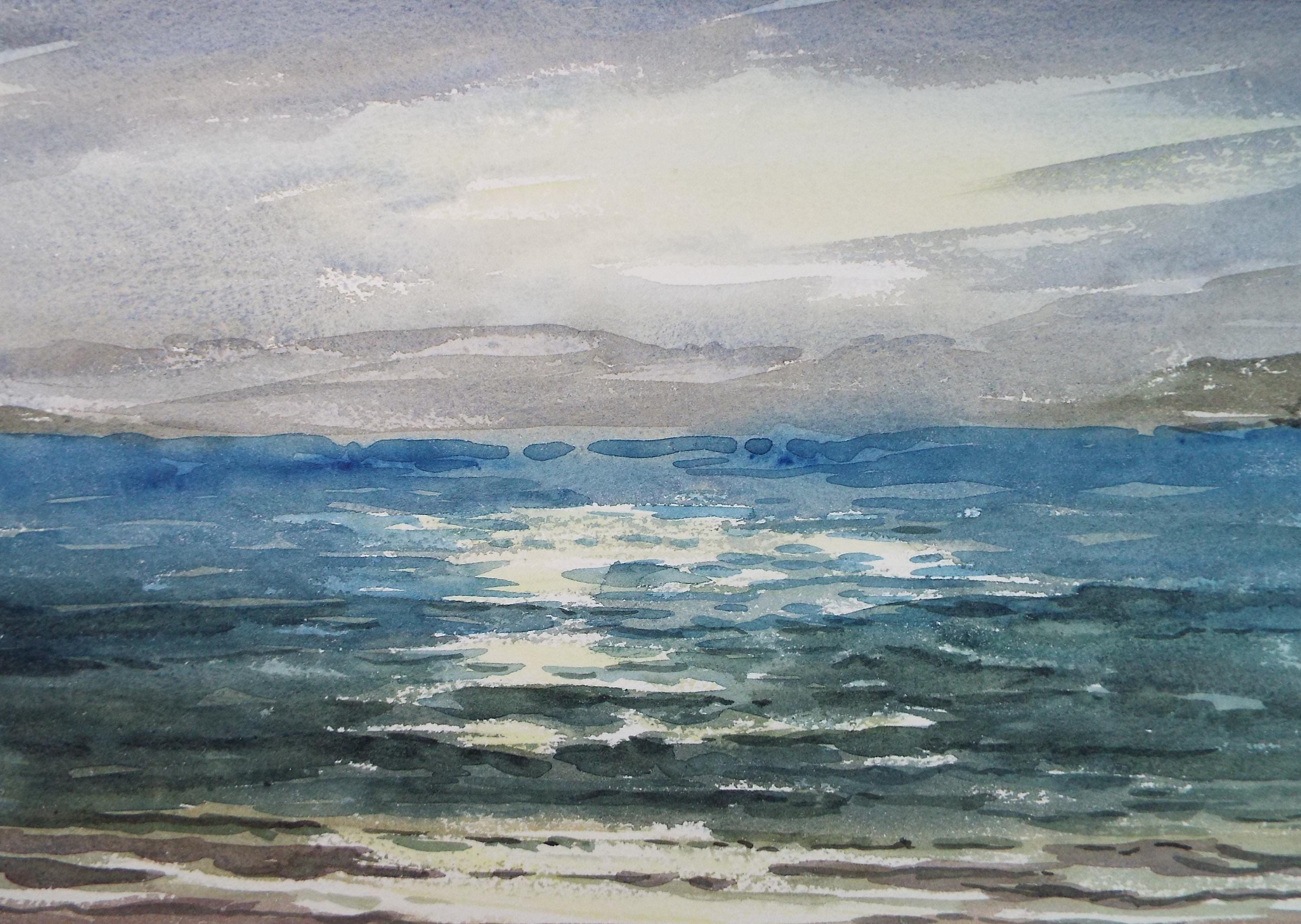 Original Watercolour, 'Estuary', Gwen Rayner, c1970's