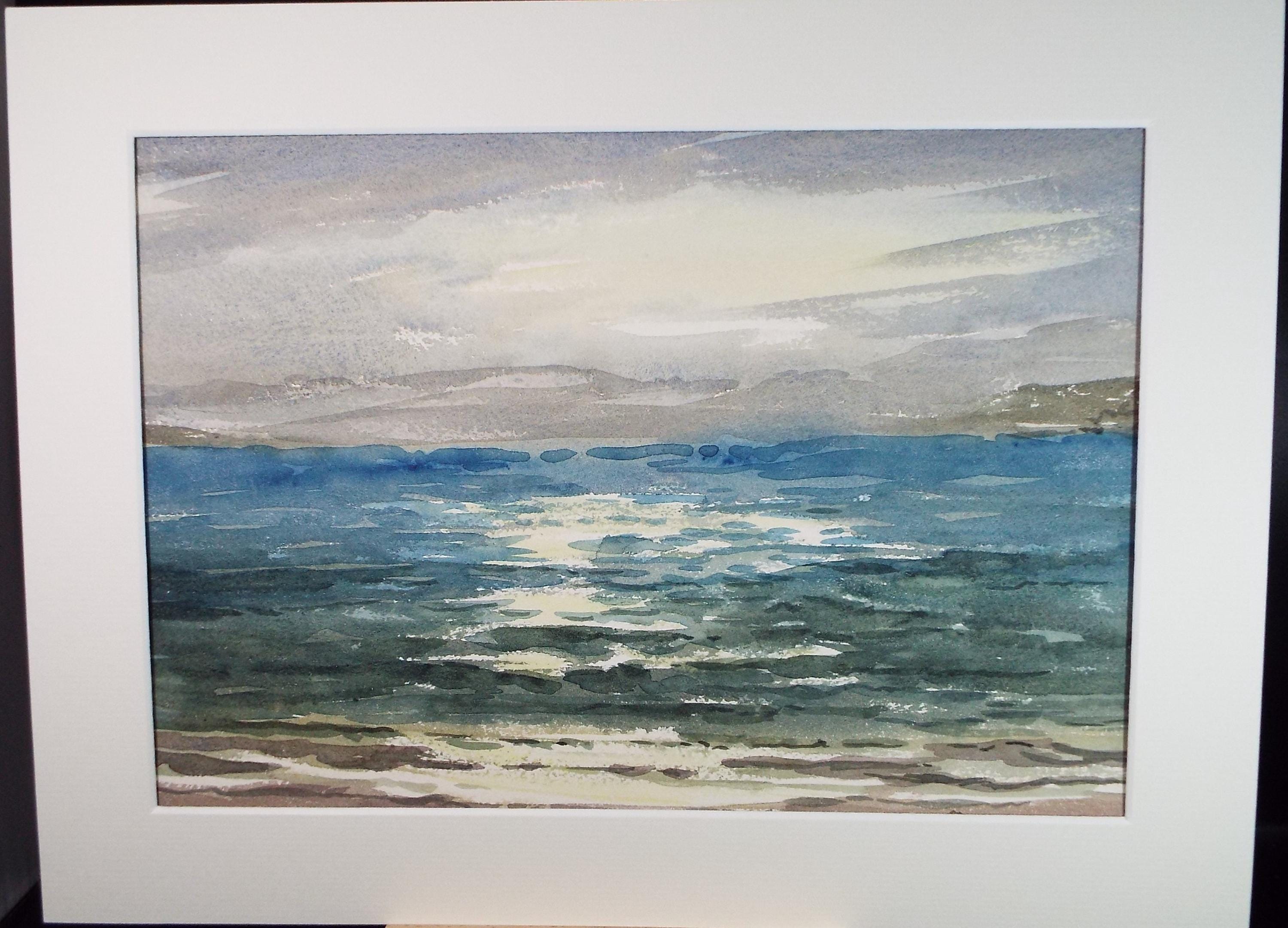 Original Watercolour, 'Estuary', Gwen Rayner, c1970's