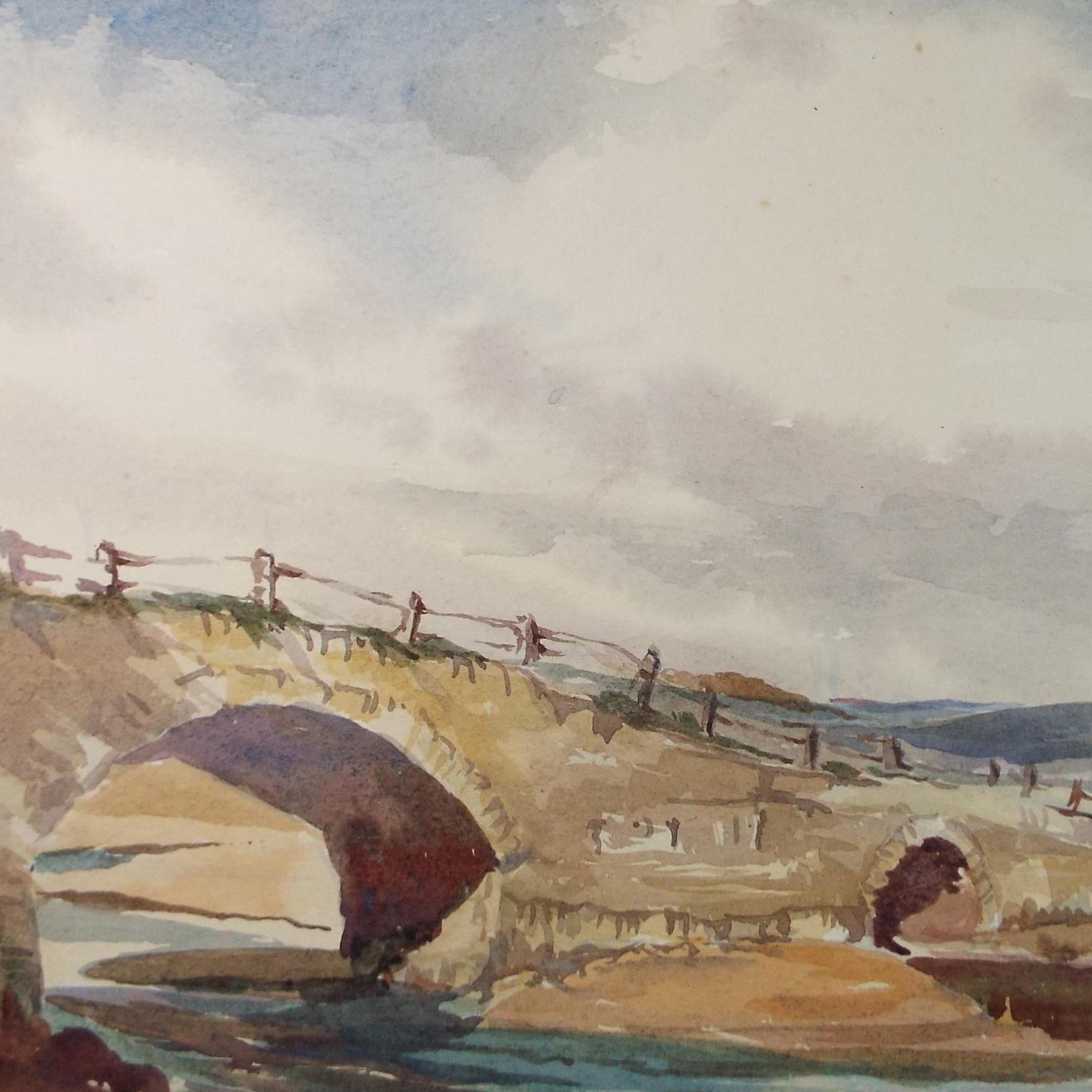 Original Watercolour, 'Pill Bridge, Looe', Gwen Rayner, c1970's
