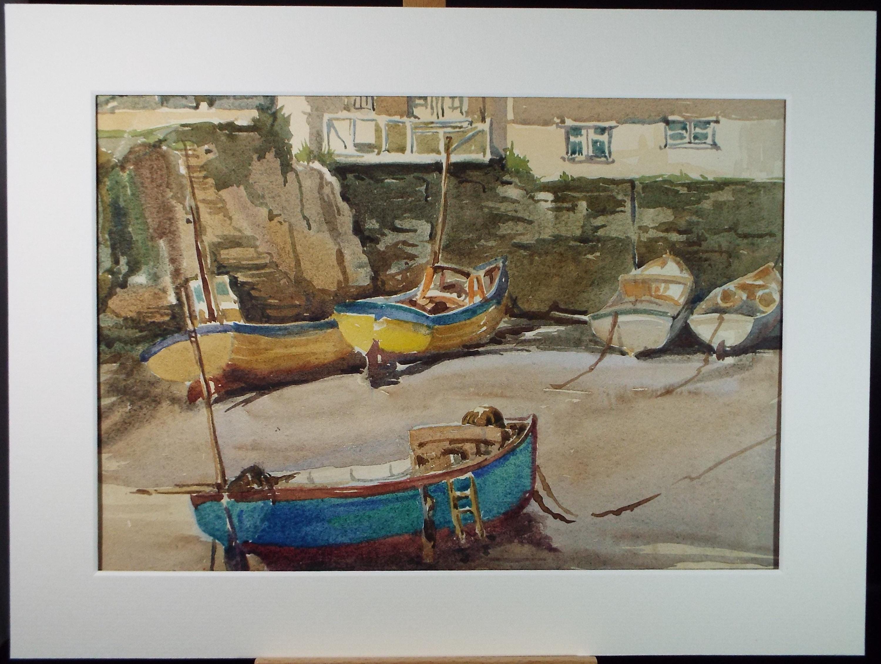 Original Watercolour, 'Polperro', Gwen Rayner, c1970's