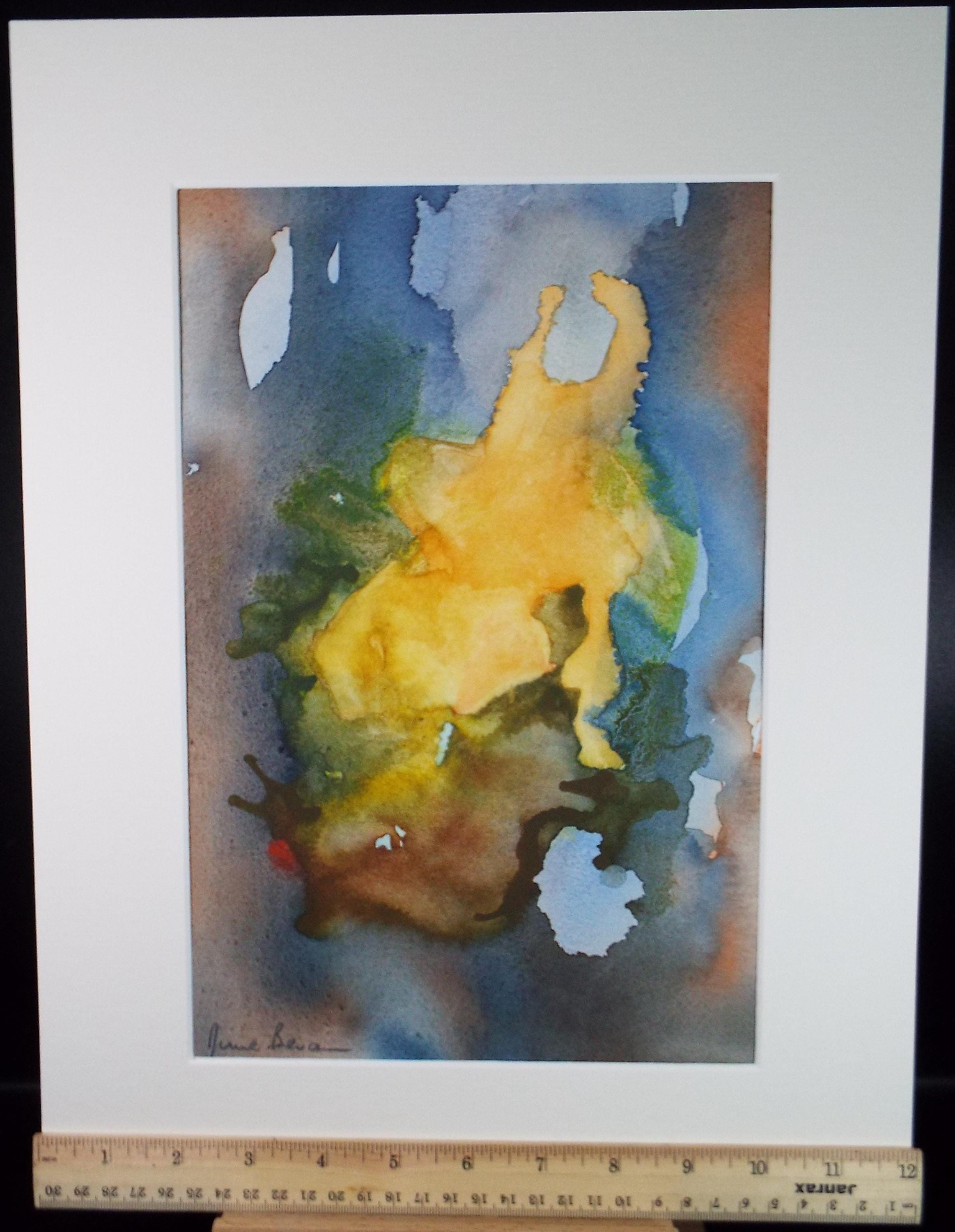 Original Watercolour,' Abstract', June Bevan, Circa 1990's