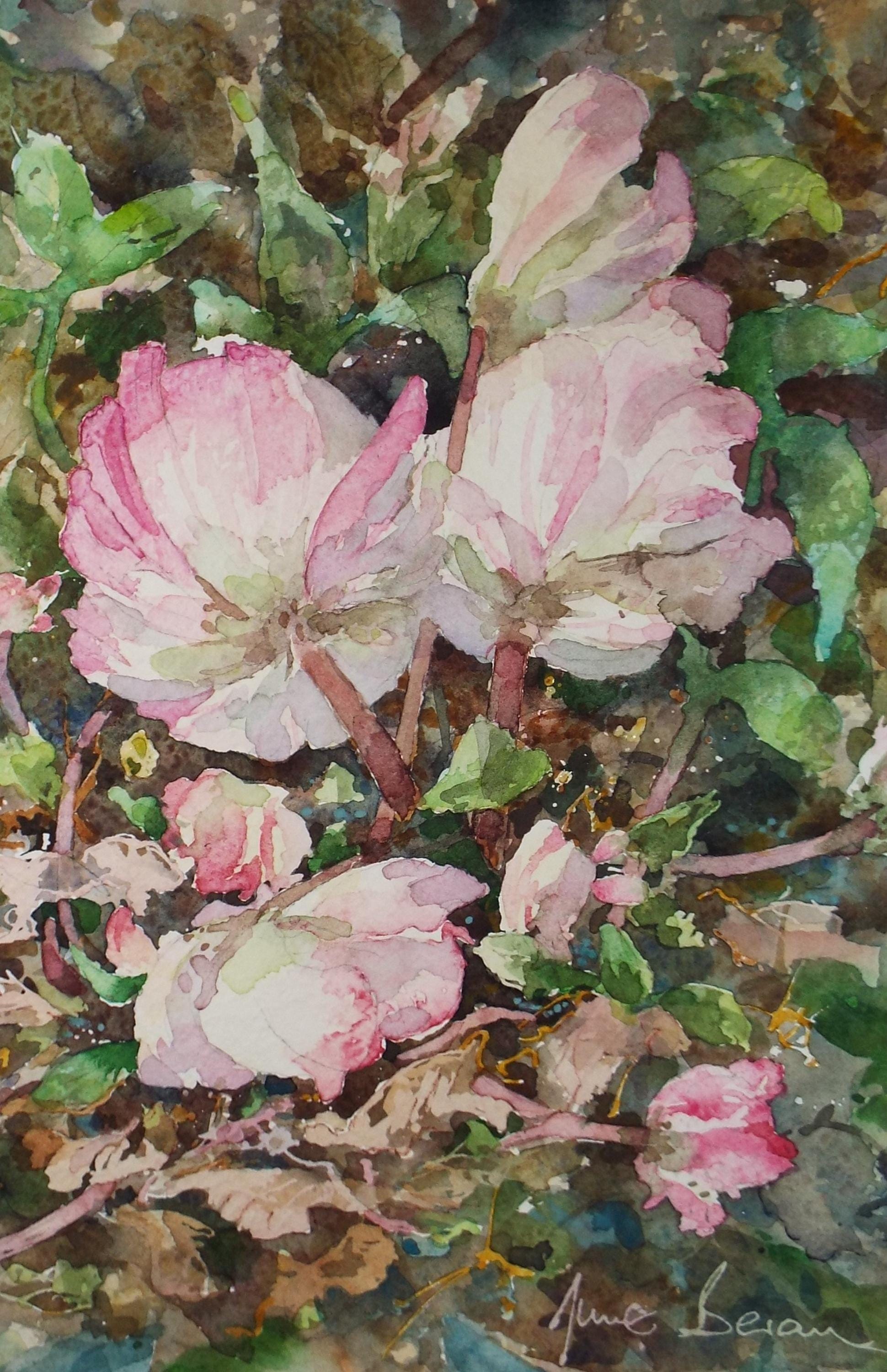 Original Watercolour, 'Flower study', June Bevan, Circa 1990's