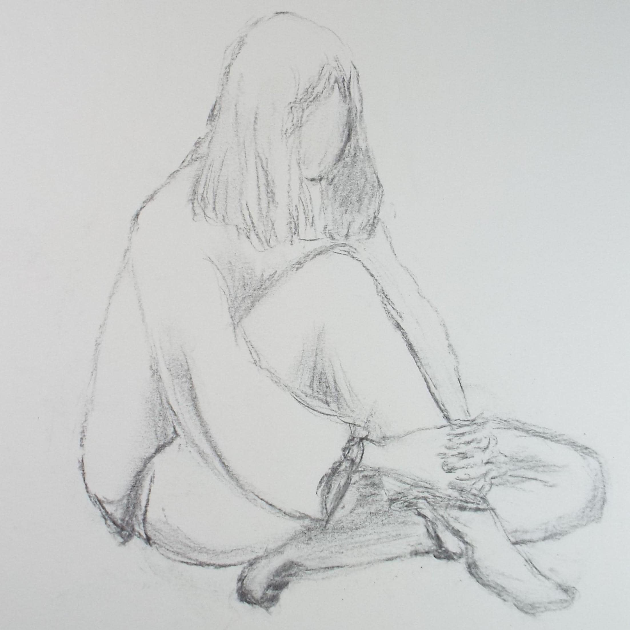 Pencil Drawing 'Seated Woman', c1960's, Franklin White (1892-1975)