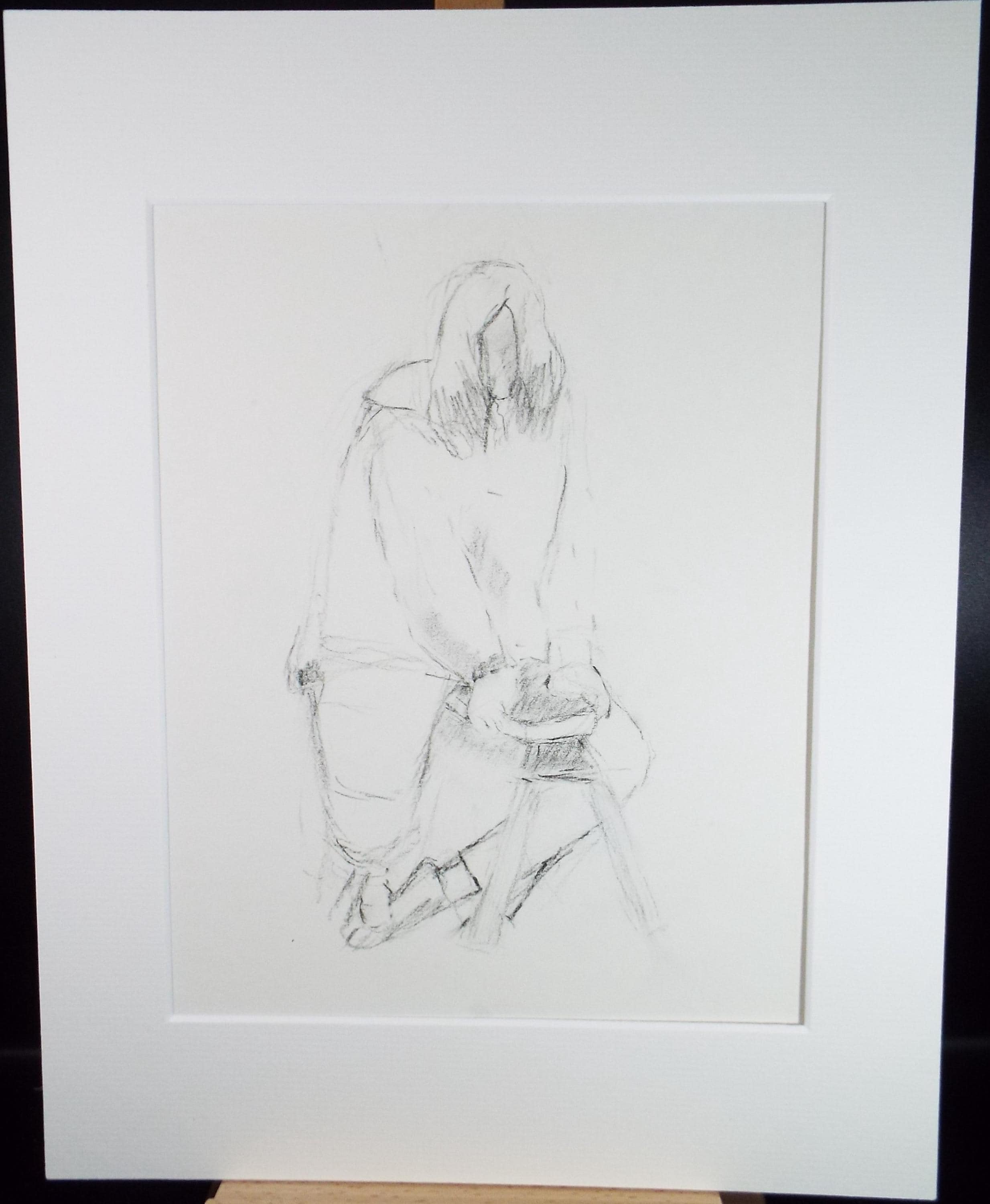 Pencil Drawing 'Seated Woman', c1960's, Franklin White (1892-1975)