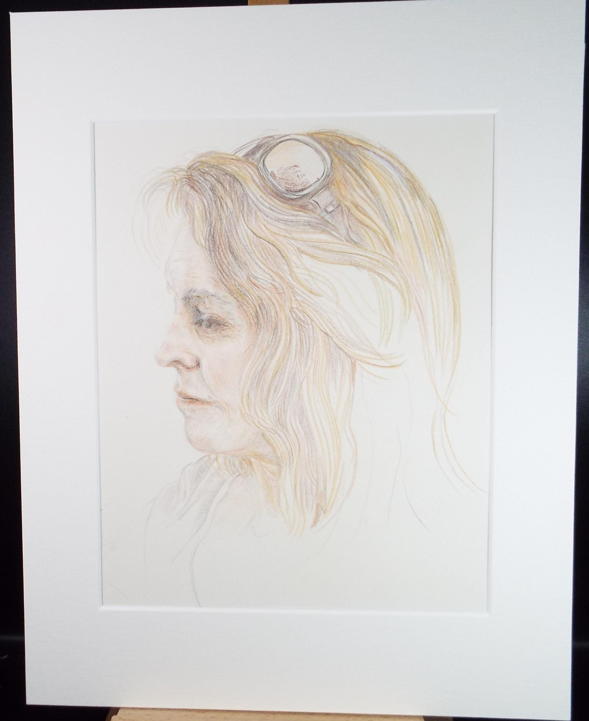 Original Pencil Drawing,'Portrait of a Woman', circa 1990's