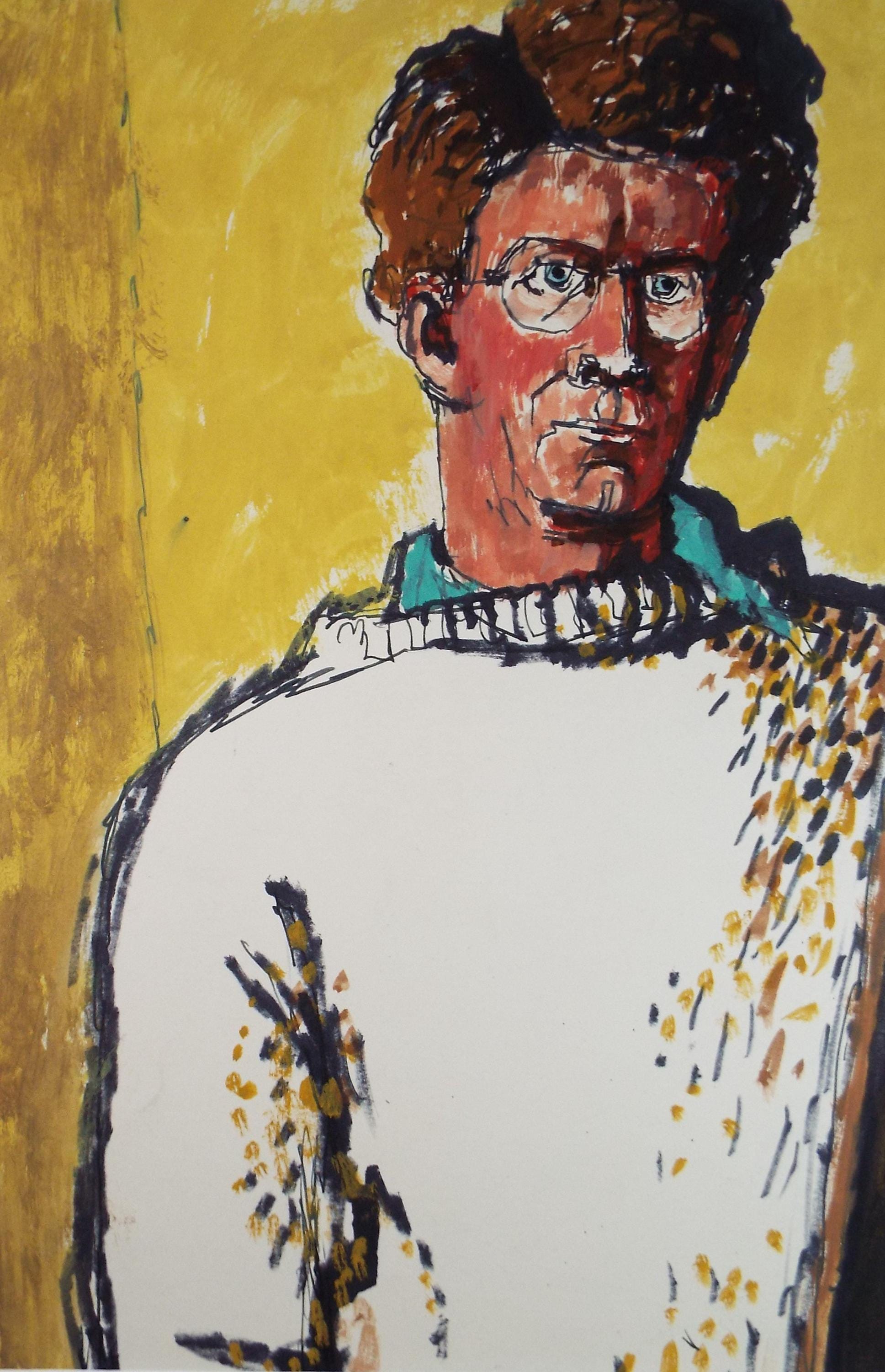 Original Gouache, 'Man in a Jumper', 20th Century French School, circa 1970's