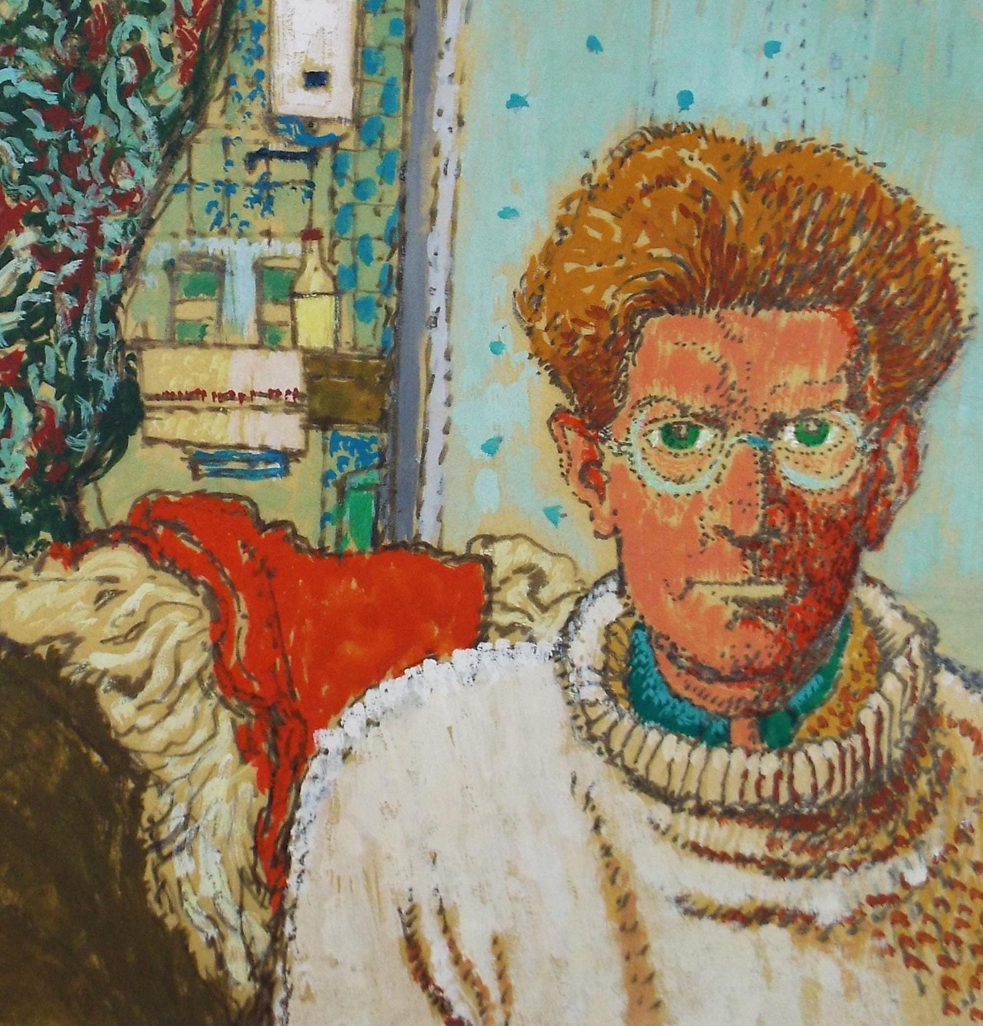 Original Gouache, 'Man in an Interior', 20th Century French School, circa 1970's